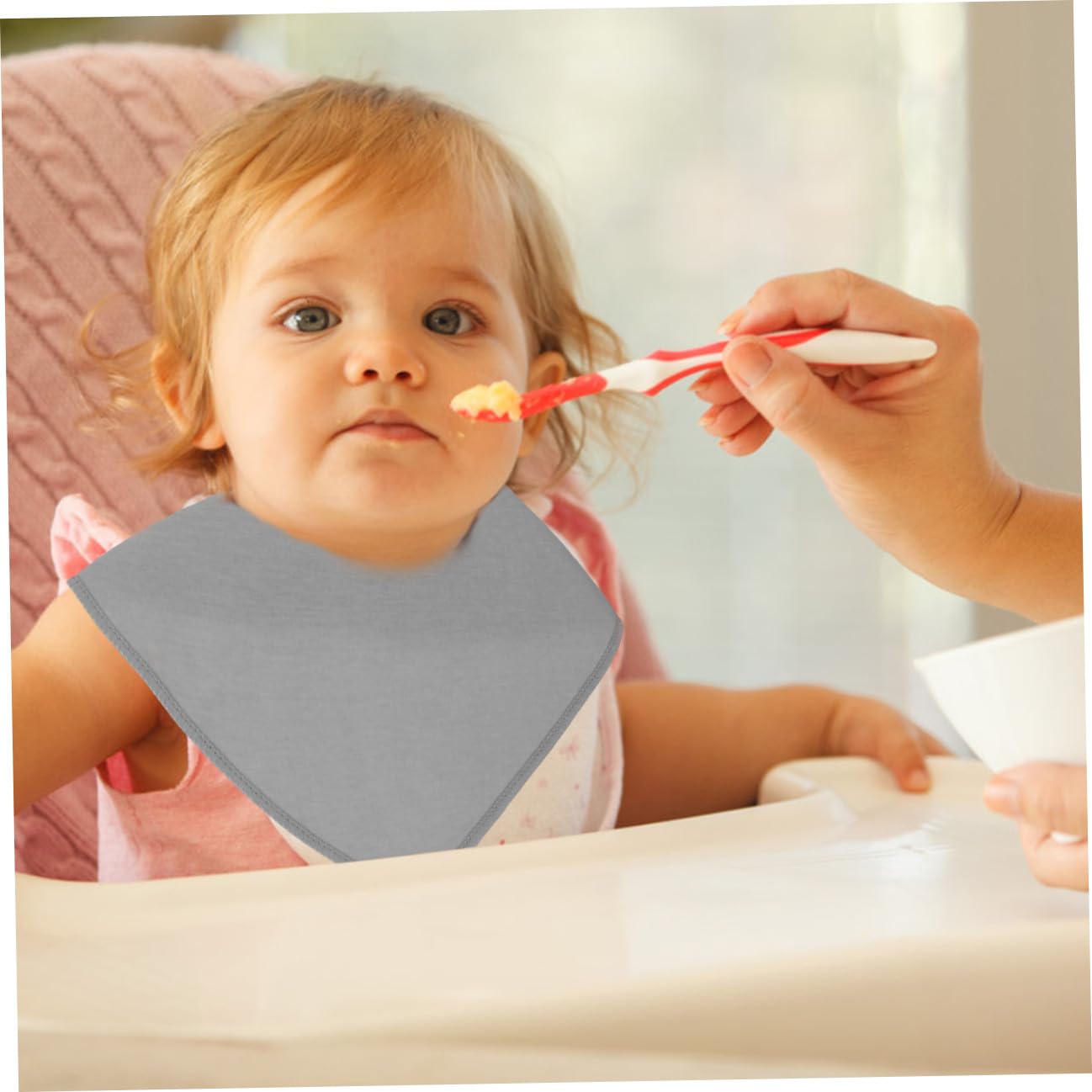 8 Piezas Baberos para Niña Triángulo Algodón Absorbente para Recién Nacidos Colores Gris y Negro Multifuncional para Uso Diario