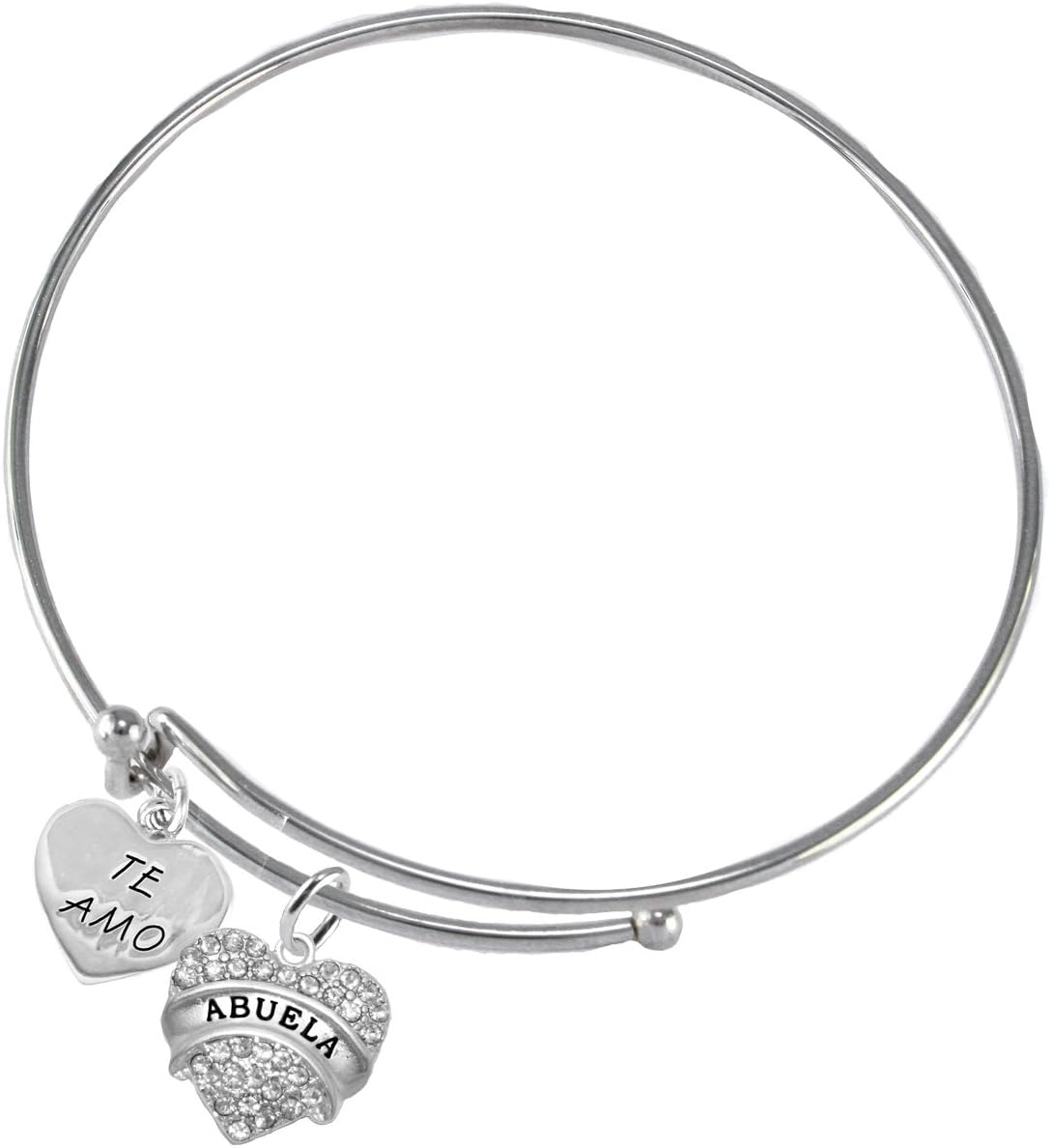 Cardinali Jewelry Te Amo Abuela Adjustable Bracelet, Hypoallergenic, Safe-Nickel, Lead, Cadmium Free