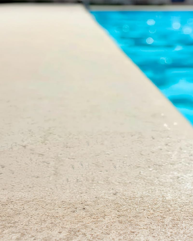 ALBACOR Pintura para Bordes de Piscinas y Piedra de Coronación - Antideslizante Especial para Renovar - Alta Resistencia (Blanco Arena, 5 Kilos)