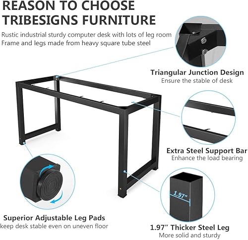 Miniatura 164 de Tribesigns - Escritorio para computadora, escritorio de oficina grande de 63 pulgadas, mesa de estudio, estación de trabajo para oficina en casa,