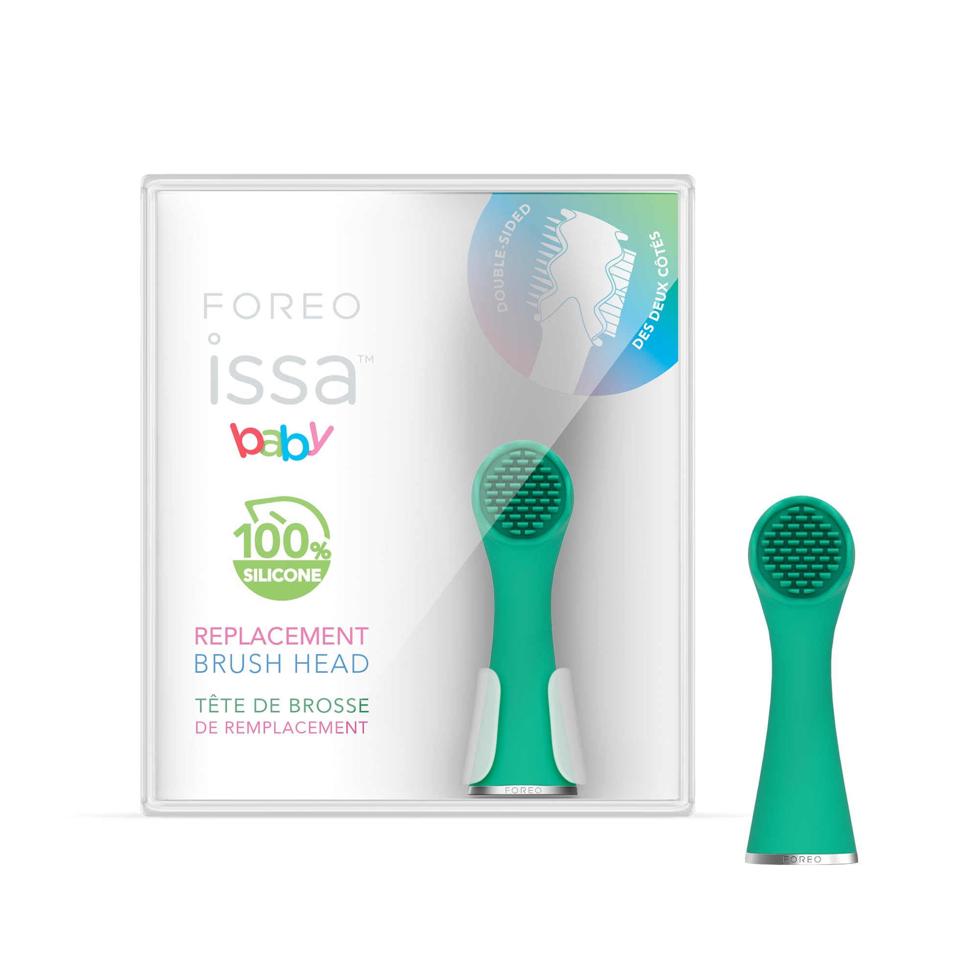 Tête de brosse FOREO ISSA Baby – Embout en silicone ultra-​doux pour brosse à dents électrique – Nettoyage délicat des dents et des gencives – Durée de vie de 6 mois – Sans BPA & antibactérien