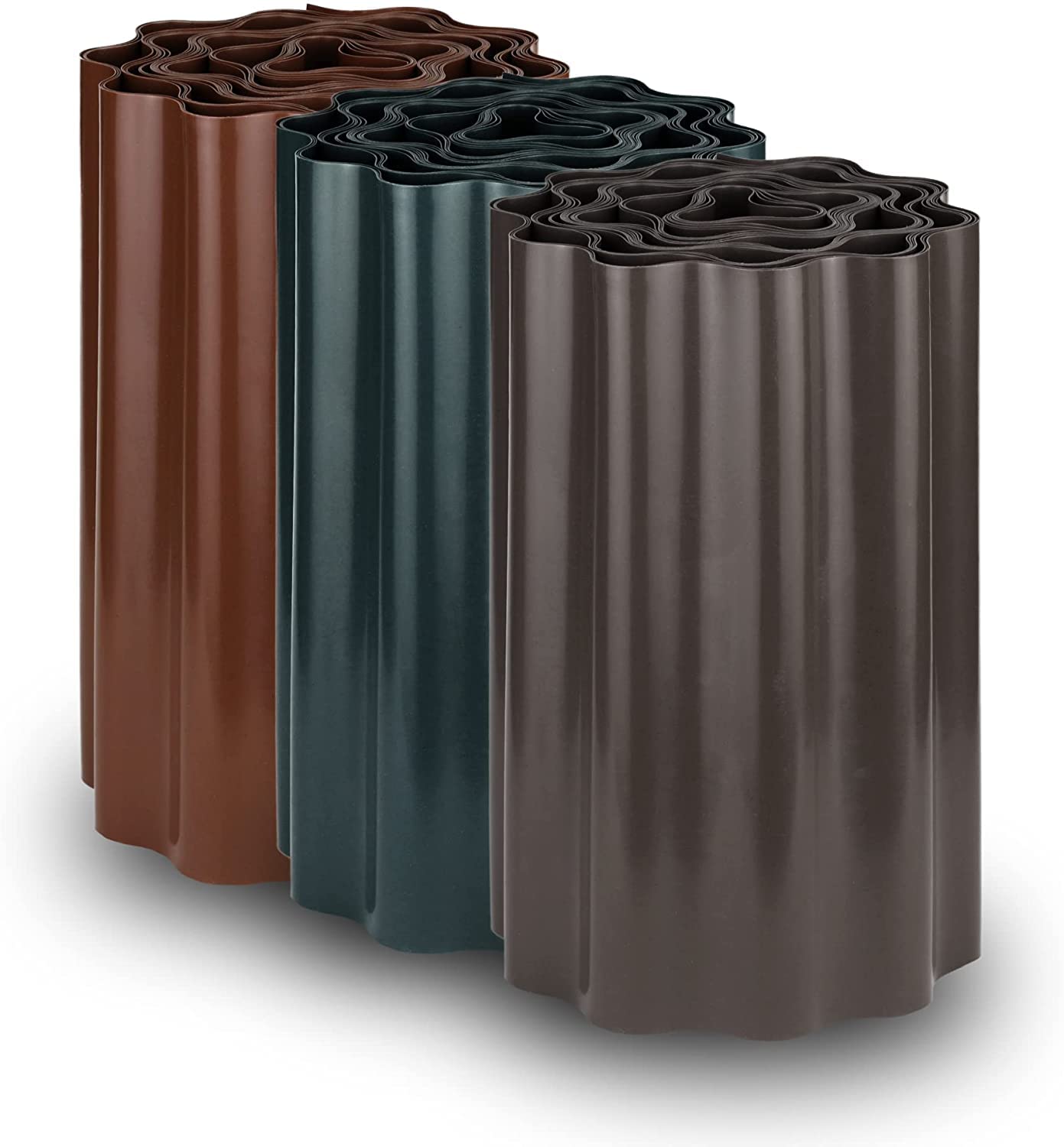 Lawn Edging,9-metre Garden Edging Flexible Plastic Garden,Grass Lawn Path Edging, Edge Border 9m (25 cm, grey)