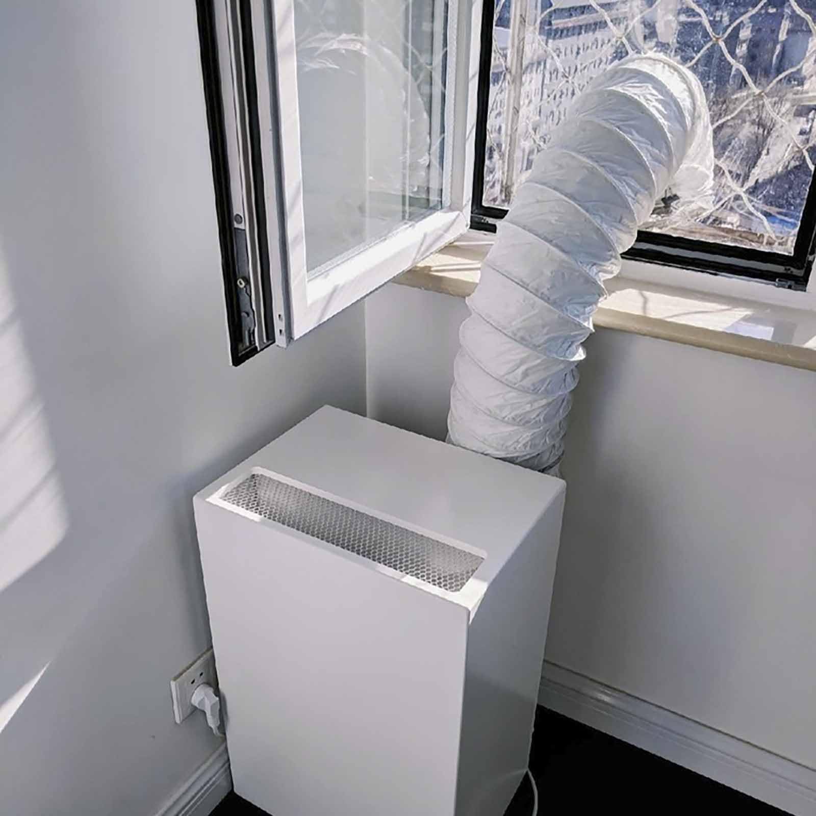 QISF 4inch x 10ft (3M) Tumble Dryer Hose,Air Ducting Tumble Dryer Vent Hose,Flexible Aluminium PVC Air Hose with 2 Clamps - Image 4