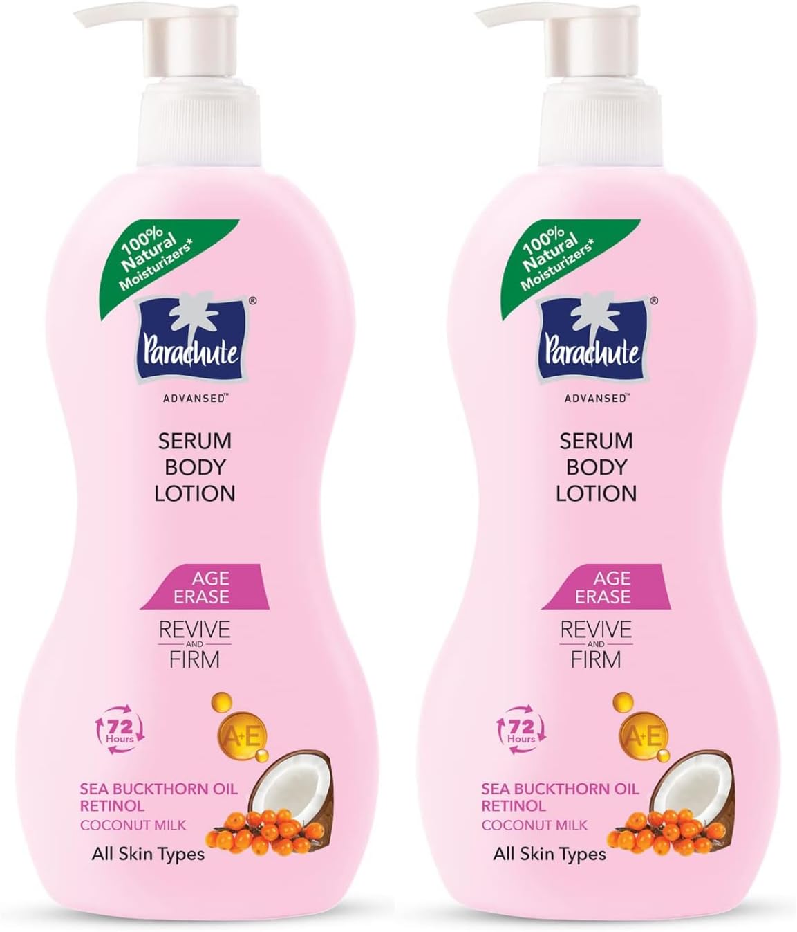 Body Lotion for Women, Age Erase Serum, Retinol, Coconut Milk, 100% Natural, All Skin Type | 13.5 fl oz | Pack of 2