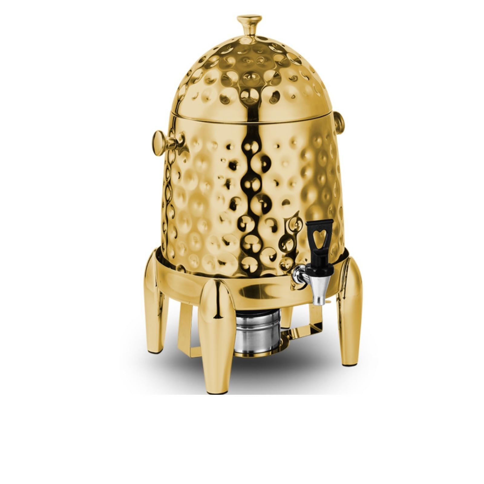 ASerZenith Juice Dispenser Stainless Steel Hot Beverage Dispenser Durable And Long-Lasting Chafer Urn With Chrome Accents 12L Capacity Ice Chamber(Gold)