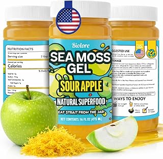 Biolore Sea Moss Gel Superfood – Sour Apple, 16 oz | 2-Week Supply | Wildcrafted Sea Moss Jelly with Minerals & Electrolytes, Vegan, Made in USA