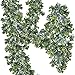 WINDIY SUPLA 6.6' Long 4.3" Wide Artificial Boxwood Greenery Garland Faux Boxwood Greenery Garland String Hanging Boxwood Twigs Vine Garland Table Runner for Spring Weddings Indoor Outdoor Décor
