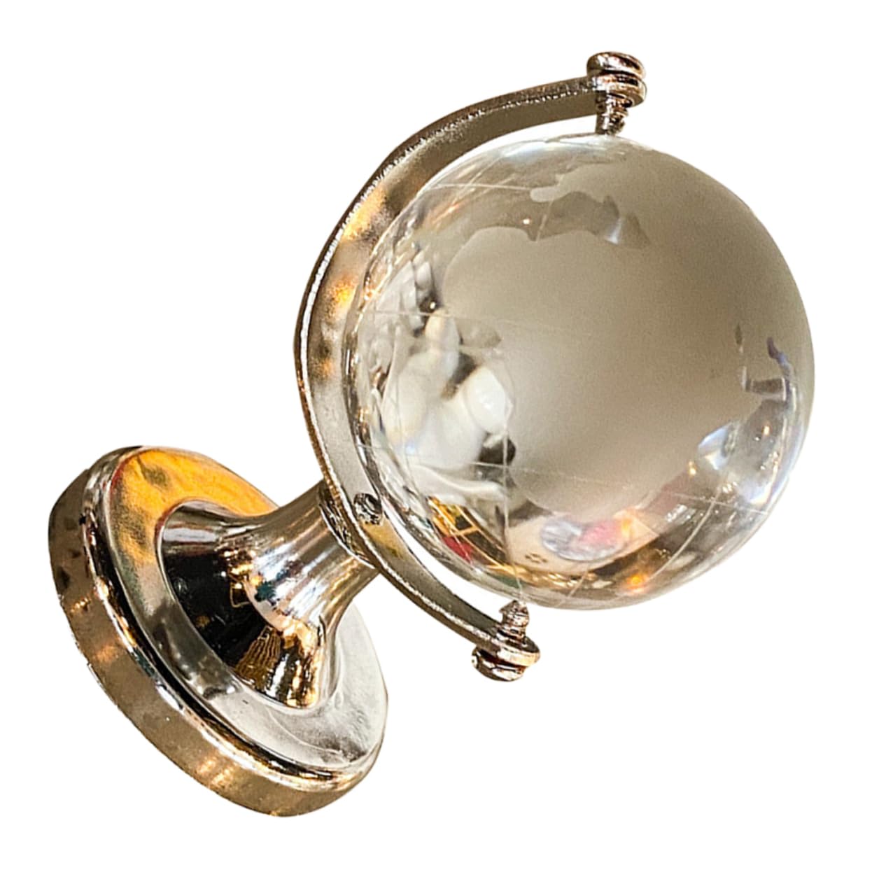 ORFOFE Gold Mini Globe Desktop Educational Decor White Glob Ornament for Children