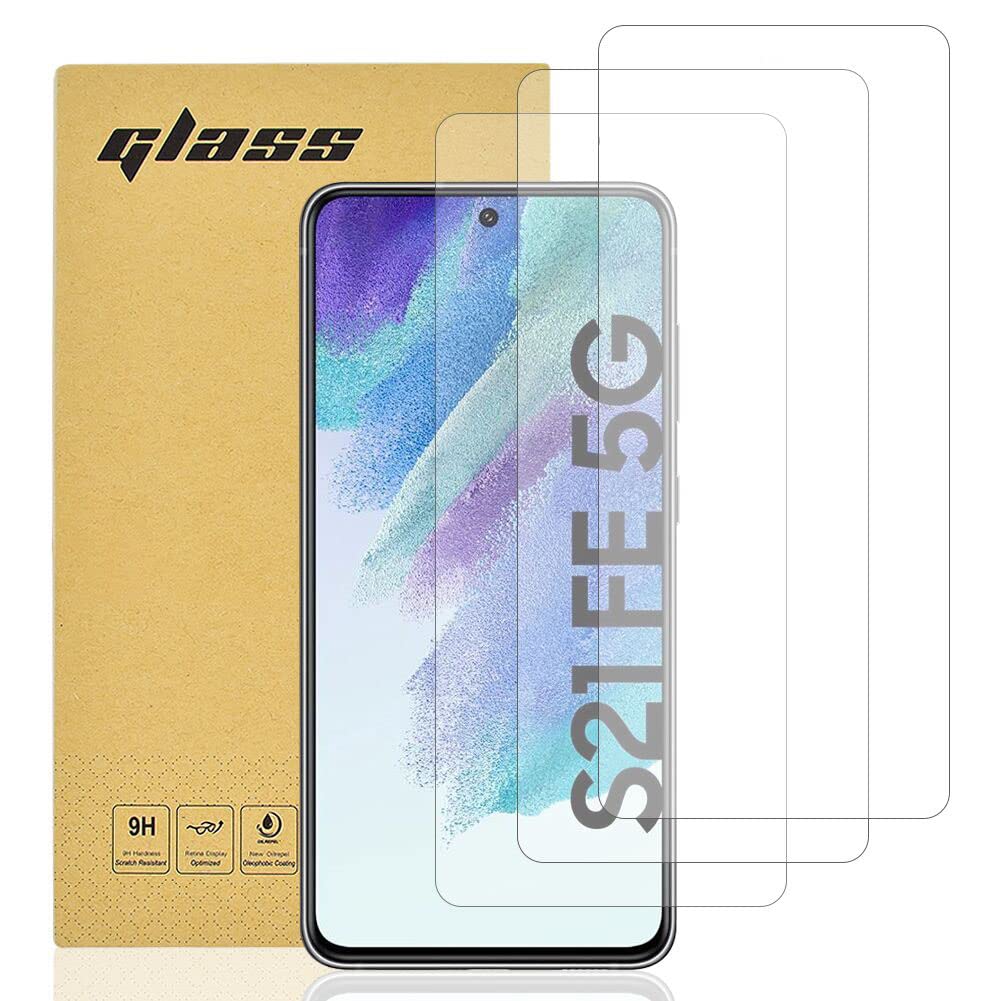 Totill Szkło hartowane kompatybilne z Samsung Galaxy S21 FE, 3 sztuki, bardzo odporne na zarysowania, wysoka rozdzielczość, łatwe w montażu
