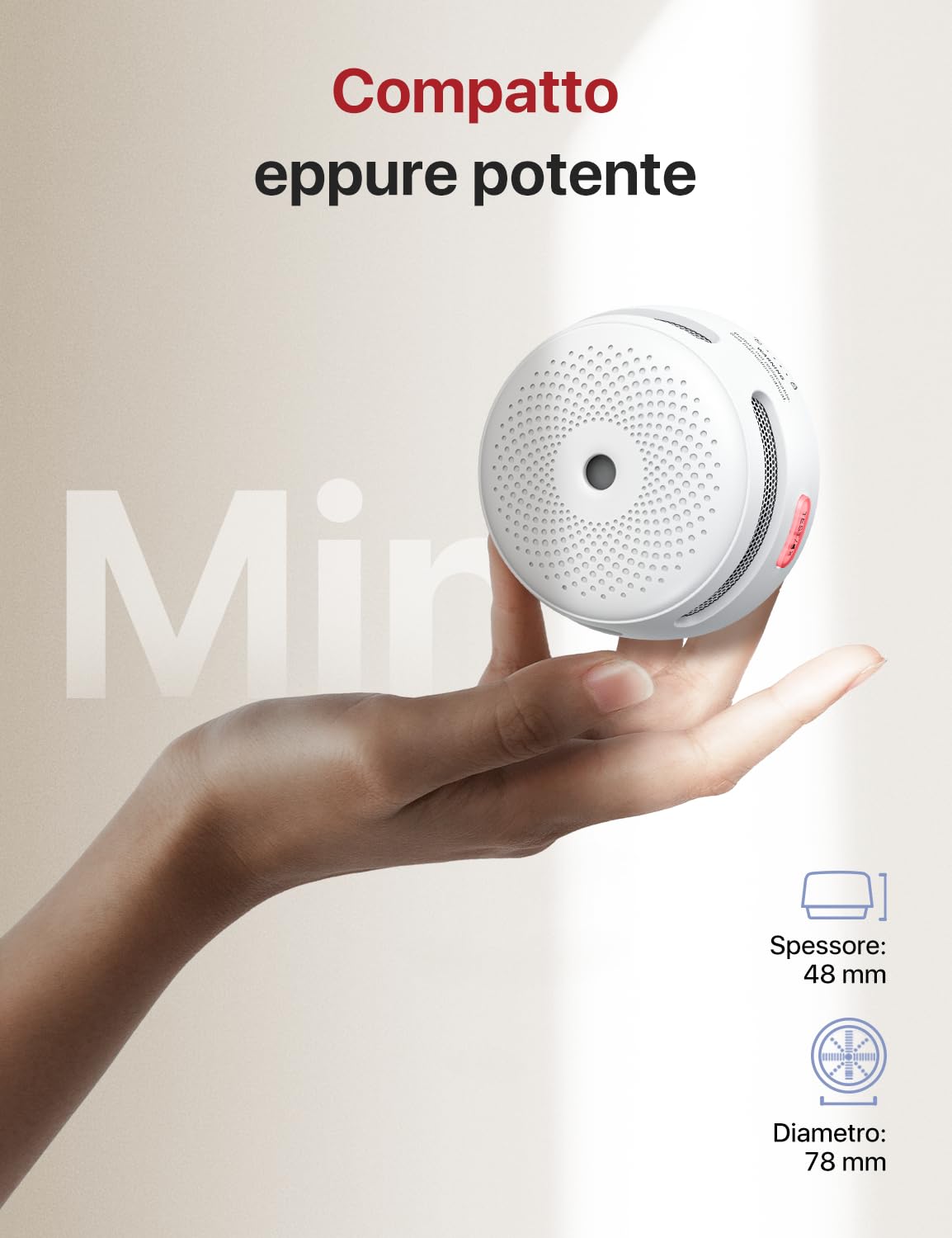 X-Sense Mini-Rilevatore di Fumo con 10 Anni di Autonomia (non Wi-Fi), Rilevatore di Fumo Certificato e EN 14604, Rilevatore di Incendio con Sensore Fotoelettrico, XS01, Confezione Da 3
