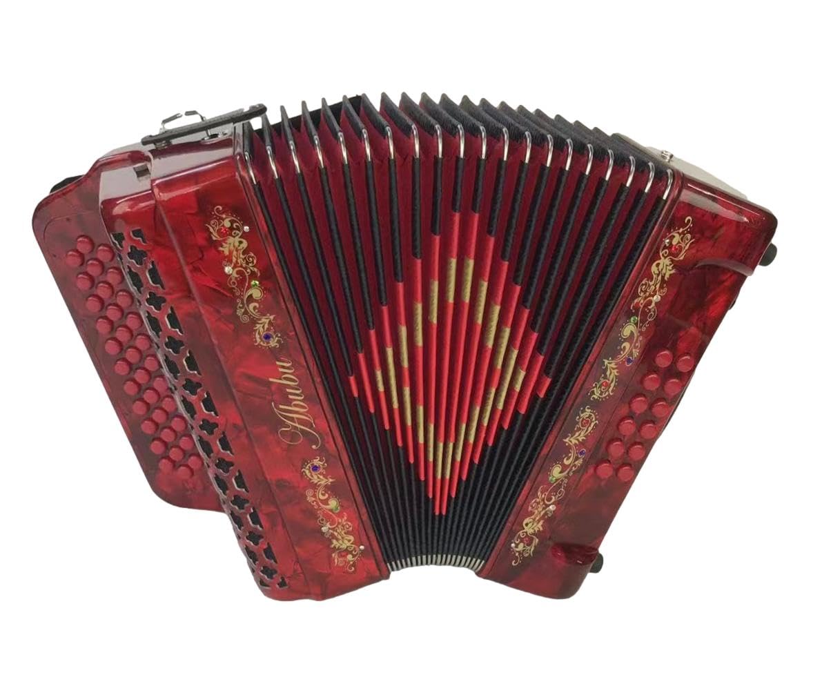 Amazon.com: Abubu 34-Key Accordion 3412 GCF (Red) : Musical