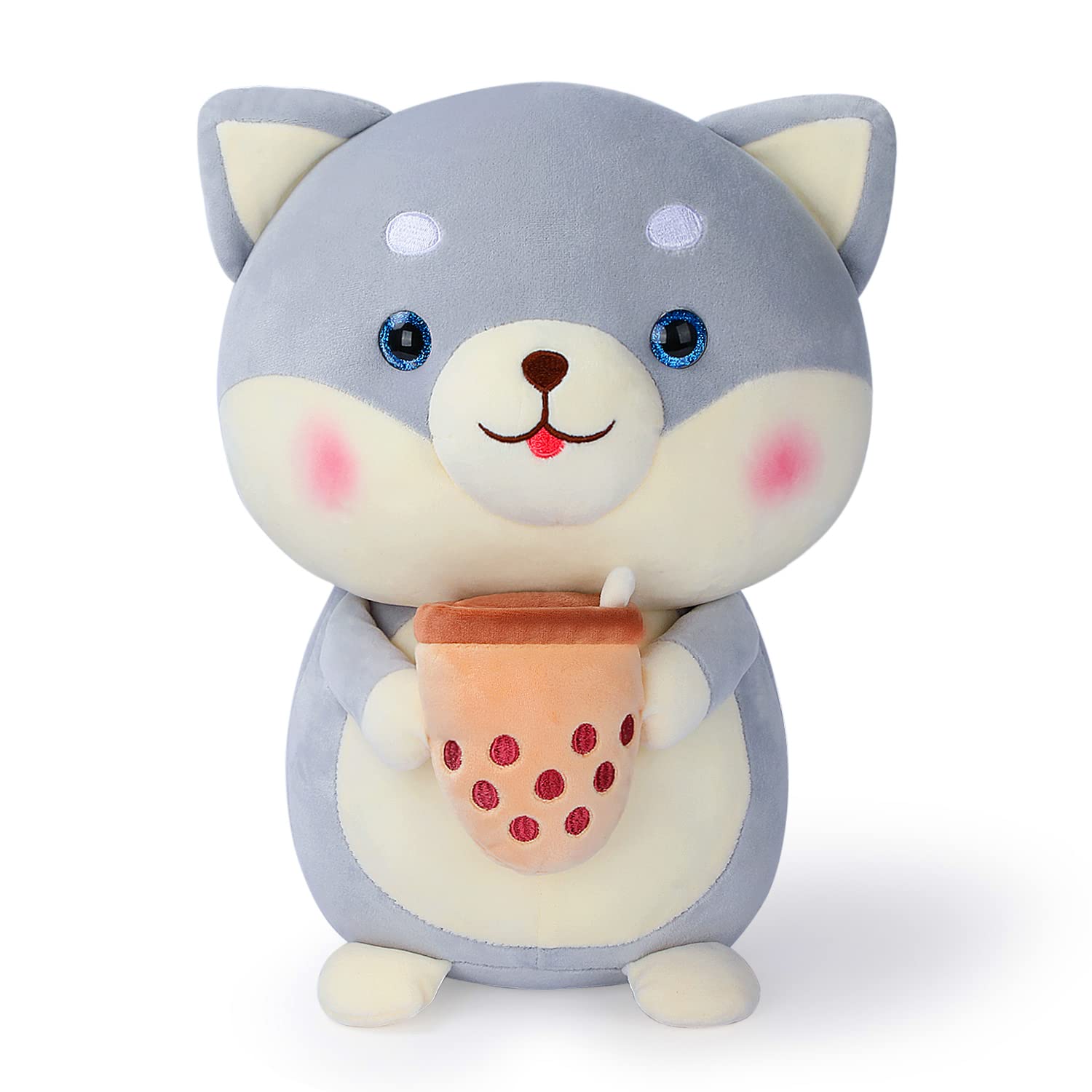 Boba Husky Plush Toy, 35 cm Stuffed Animal Dog Plushie Doll, Soft Fluffy Like Real Puppy Hugging Toy - Present for Every Age & Occasion