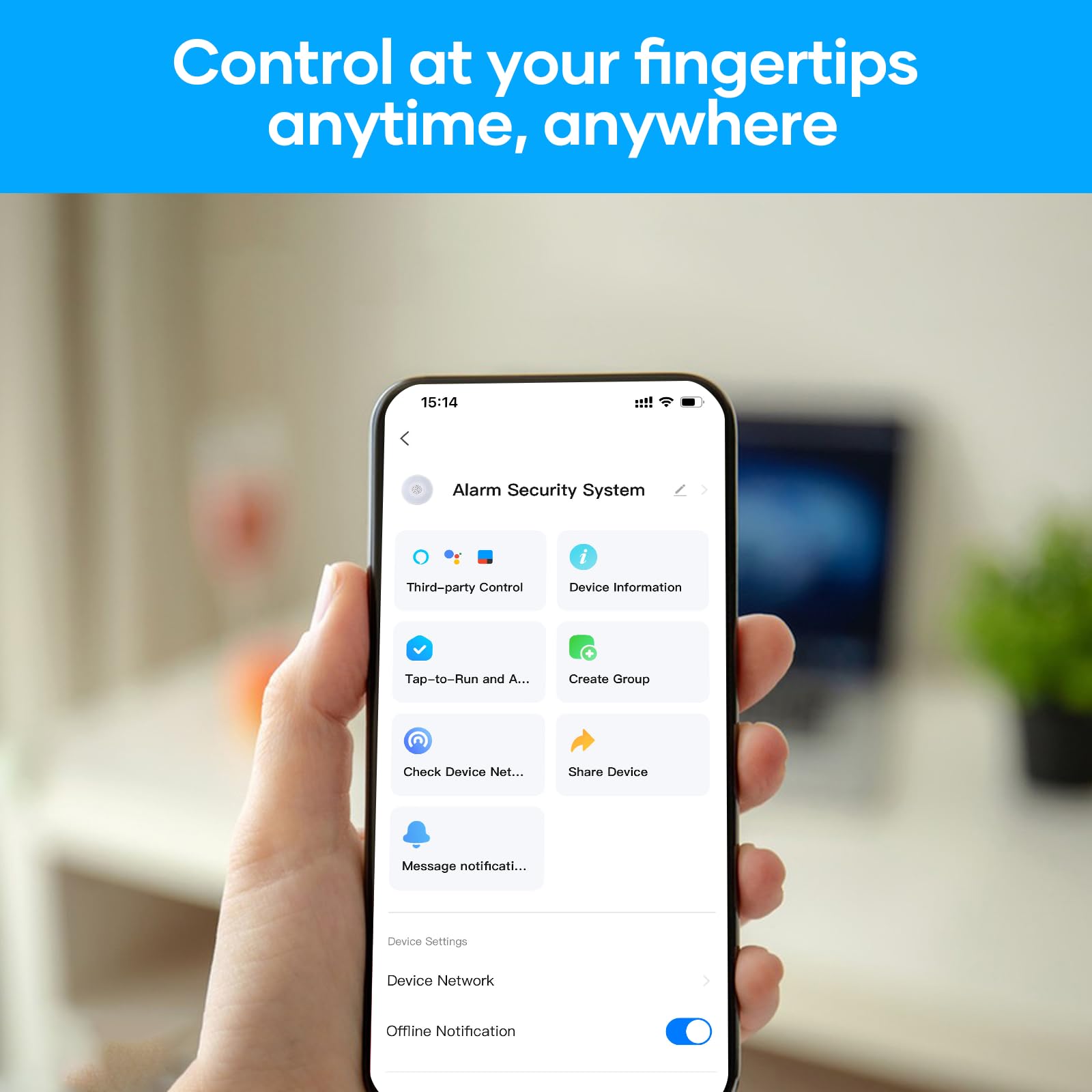 AGSHOME Allarme Casa Senza Fili 15 Pezzi, Sistema Allarme Casa Fai da Te con Wi-Fi & Notifiche App, Include Sirena, 10 Sensori, 2 Telecomandi, 1 Sensore di Movimento, 1 Tastiera, Compatibile con Alexa