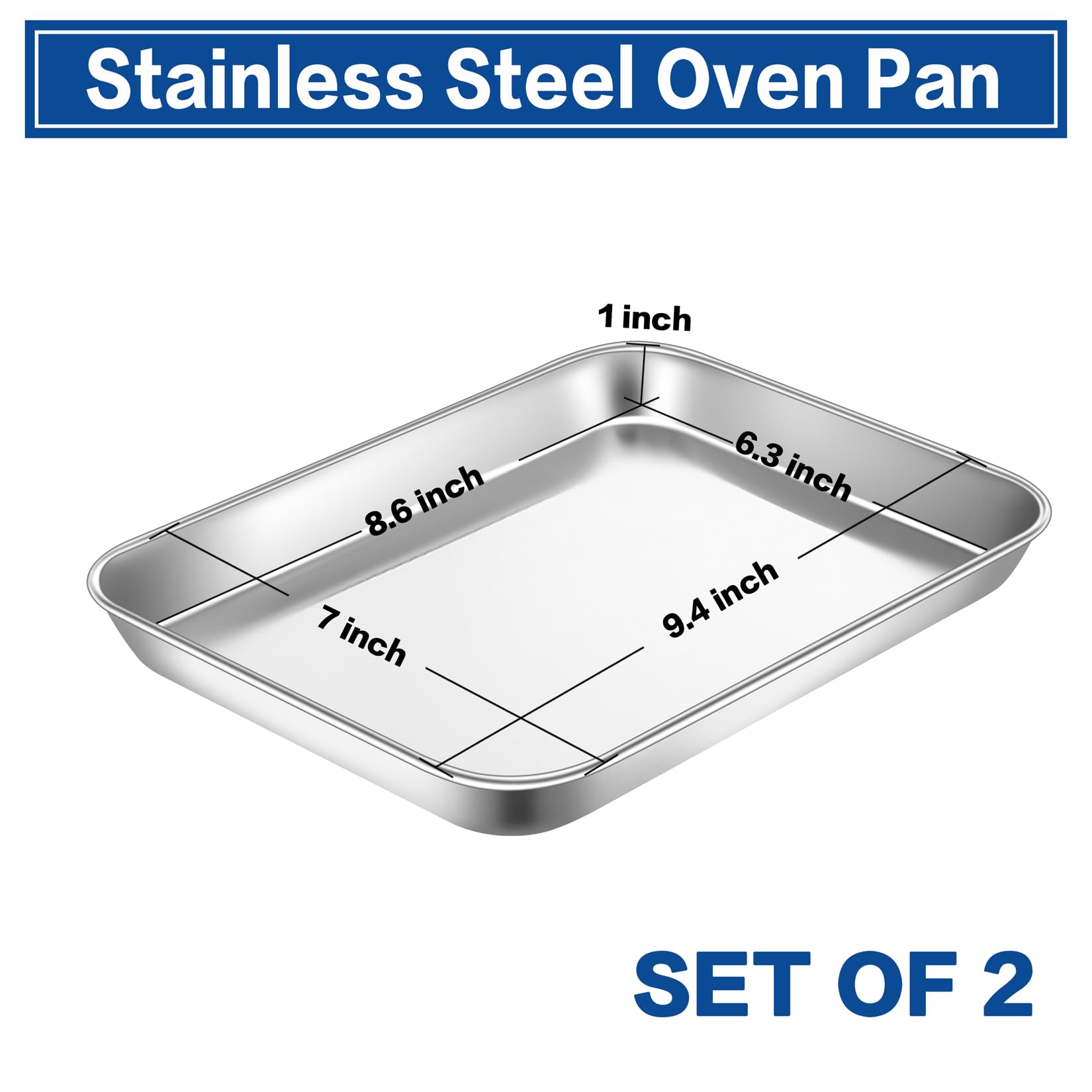 Snapklik.com : Small Toaster Oven Pan Set Of 2, Stainless Steel Toaster ...