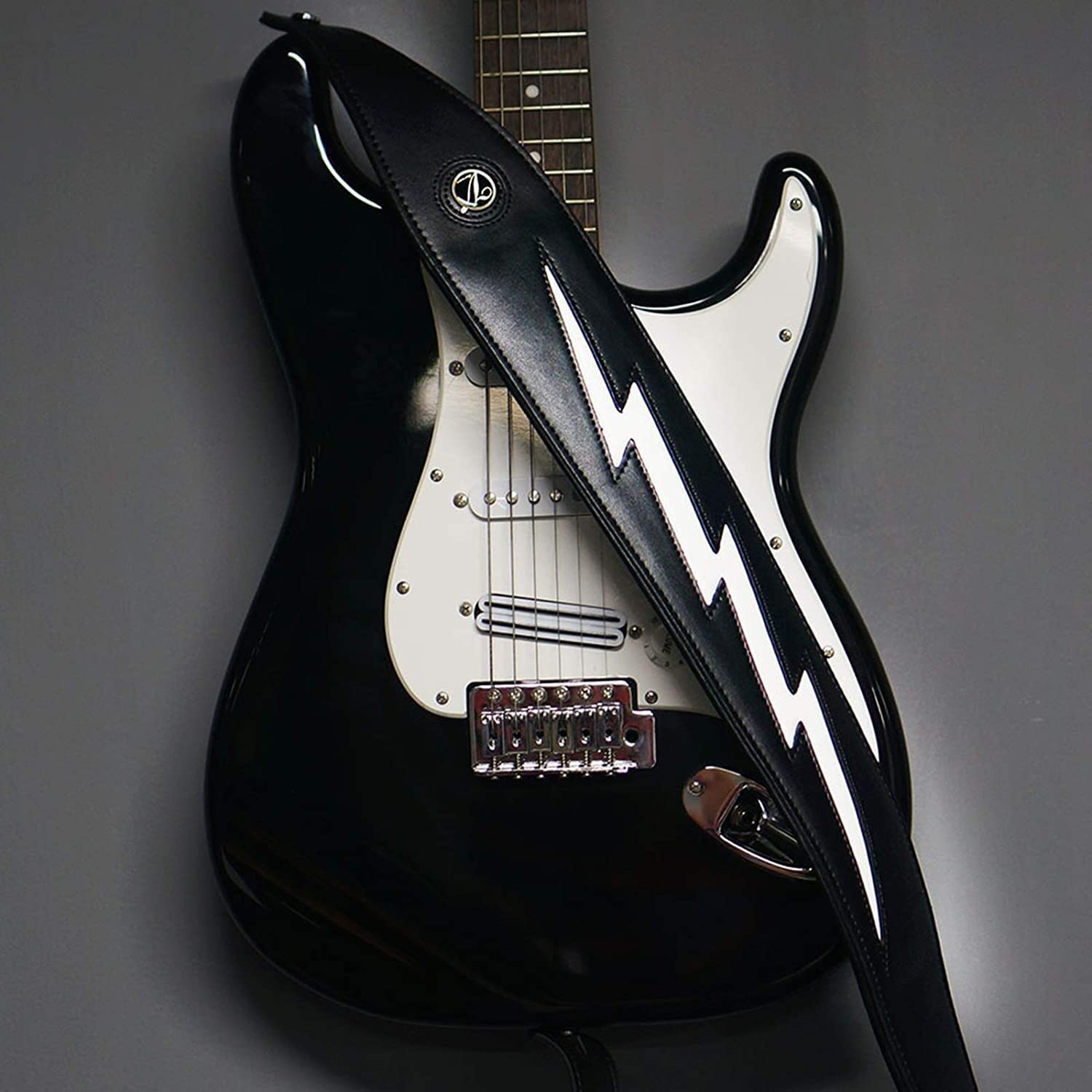 Regulowany pasek gitarowy do gitary elektrycznej/akustycznej/basowej, regulowany pasek Elektryczna, akustyczna gitara basowa Skórzana tapicerowana Fajna elektryczna do gitary basowej, gitary (kolo