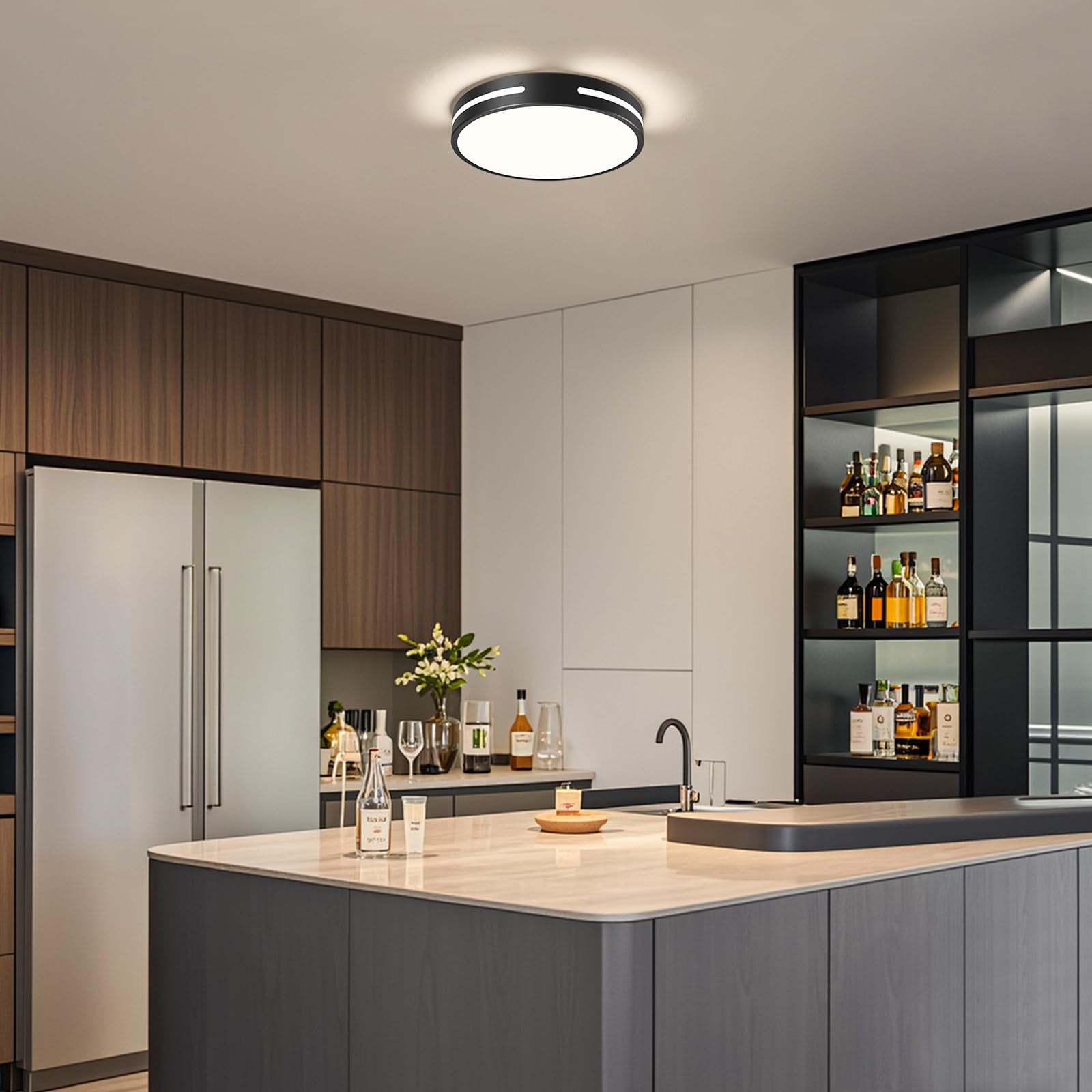 Lámpara De Techo LED De Madera Regulable, 5CCT 2700K-6000 K