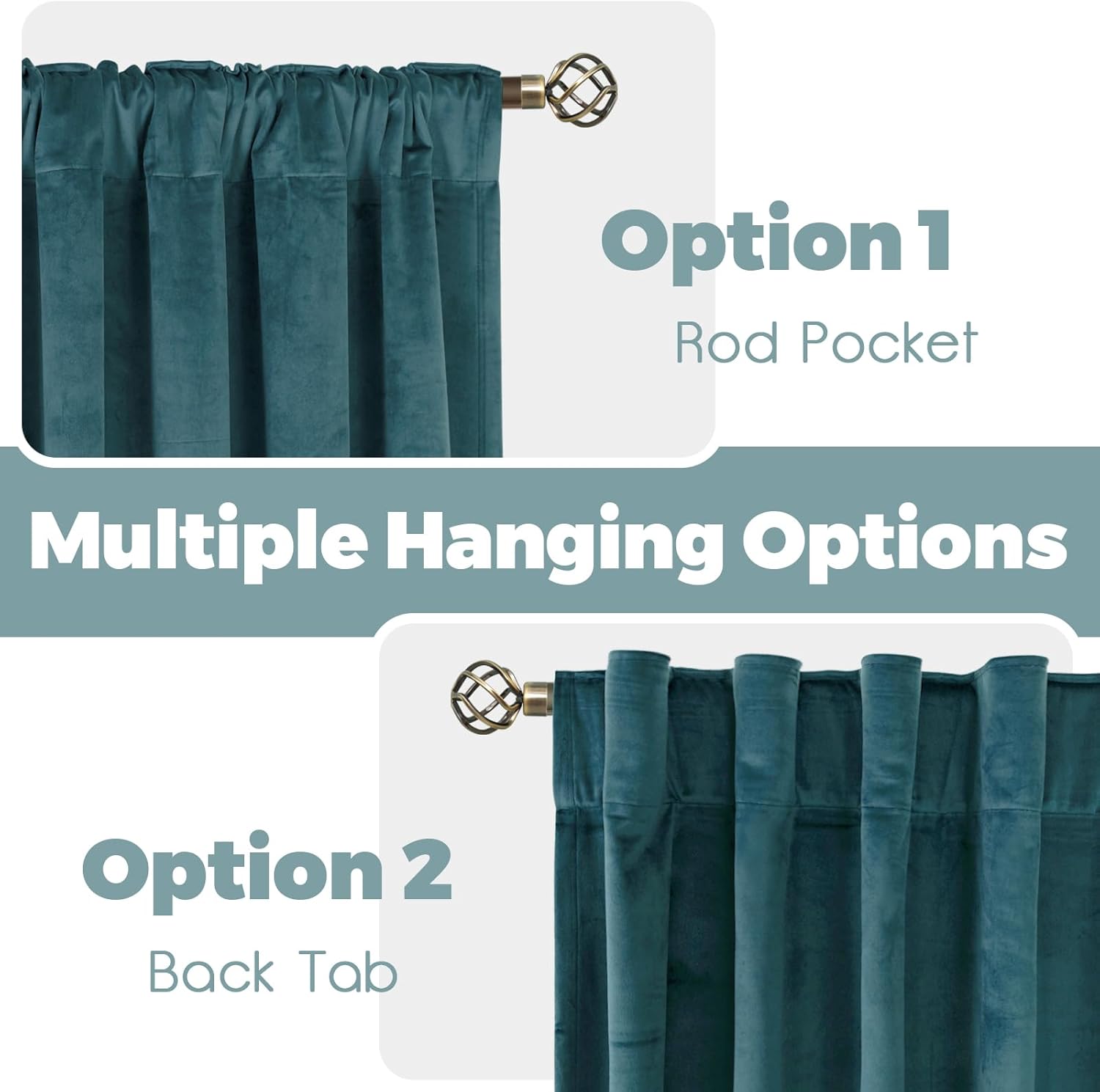 BGment Teal Velvet Curtains 84 Inch for Bedroom, Thick Thermal Insulated Room Darkening Curtains Noise Reduce Back Tab and Rod Pocket Window Panels for Living Room, Set of 2 Panels, 52 x 84 Inch
