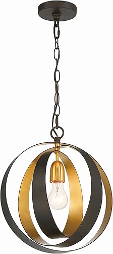 Crystorama Luna - Lámpara de araña inglesa de bronce y oro antiguo con una luz