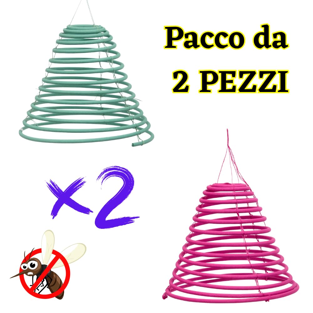 Pacco 2 Pz Spirale Zampirone Esterno o Interno Citronella, Candela Naturale Bobina Bastone Incenso Lunga Durata, per Interni Esterni Giardino Parco Campeggio Pic Nic Grigliate Cene