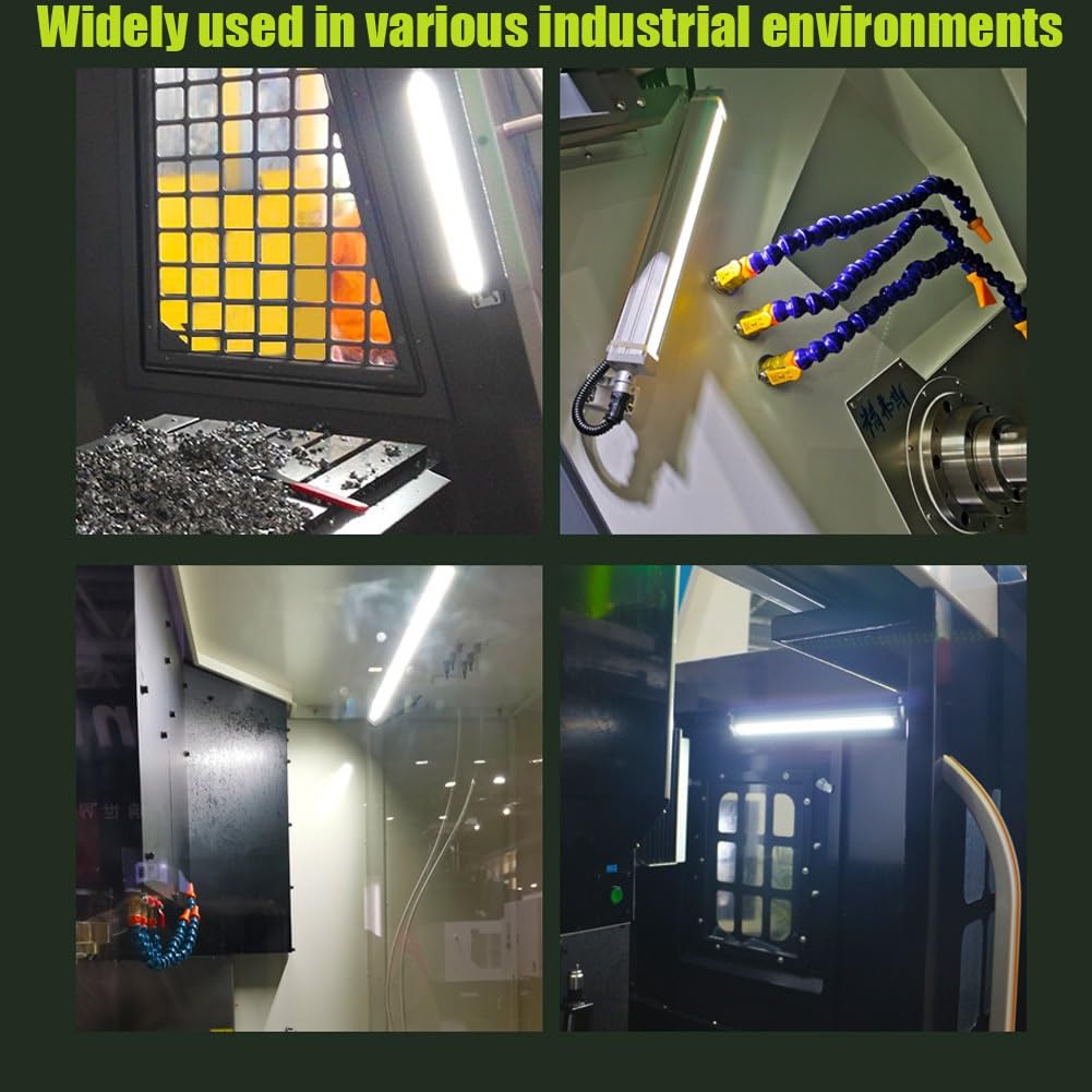 Przenośna lampa robocza LED, 120 lumenów na wat, wodoodporna lampa warsztatowa odpowiednia do tokarek CNC, szlifierki, wiertarki, mocowanie śrubowe (16W-24V)