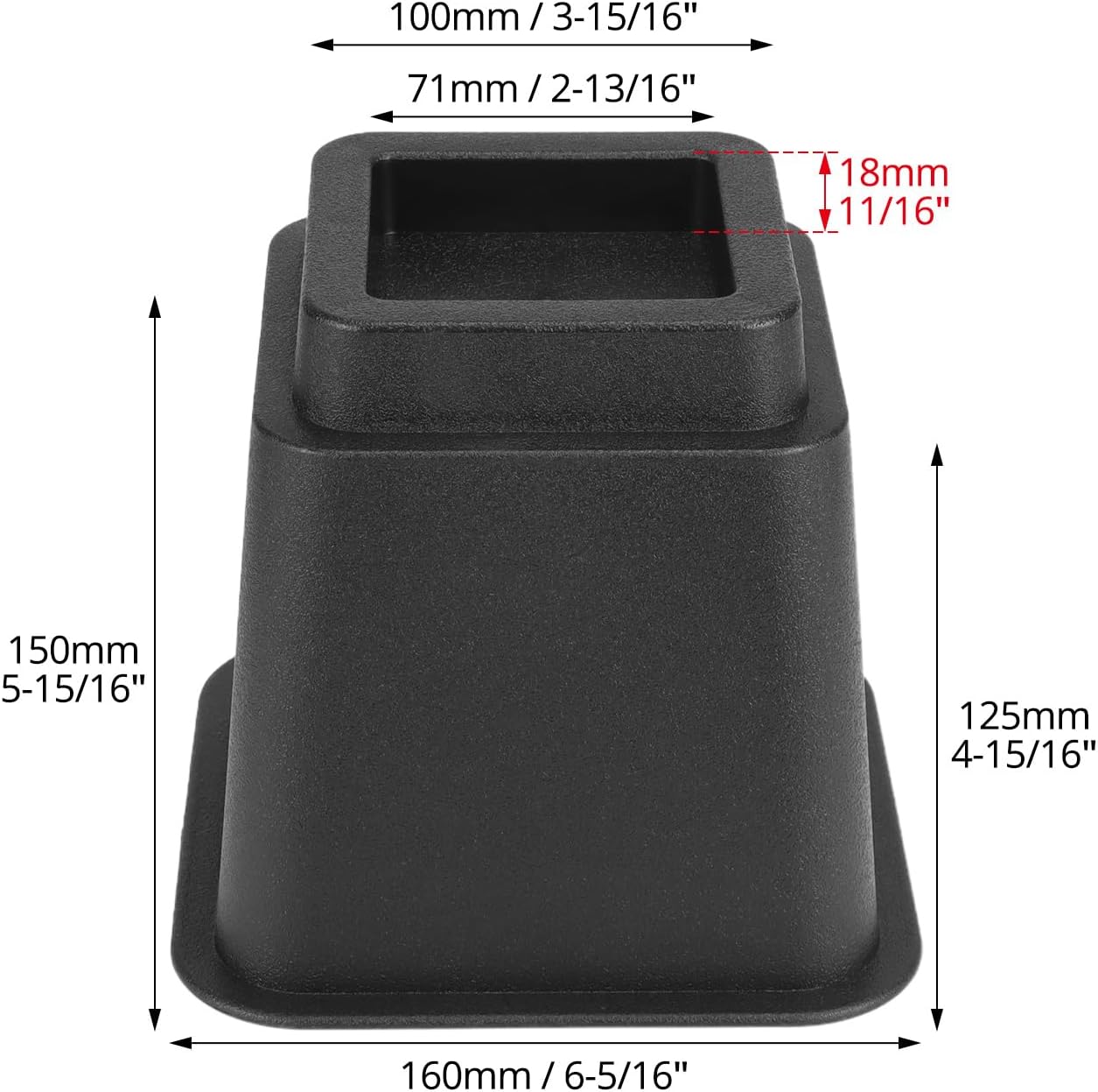 QWORK Bed Risers 4 Inch Heavy Duty Bed Elevators, Set of 8, 3,000 lbs Capacity, Compatible up to 2.75" Leg