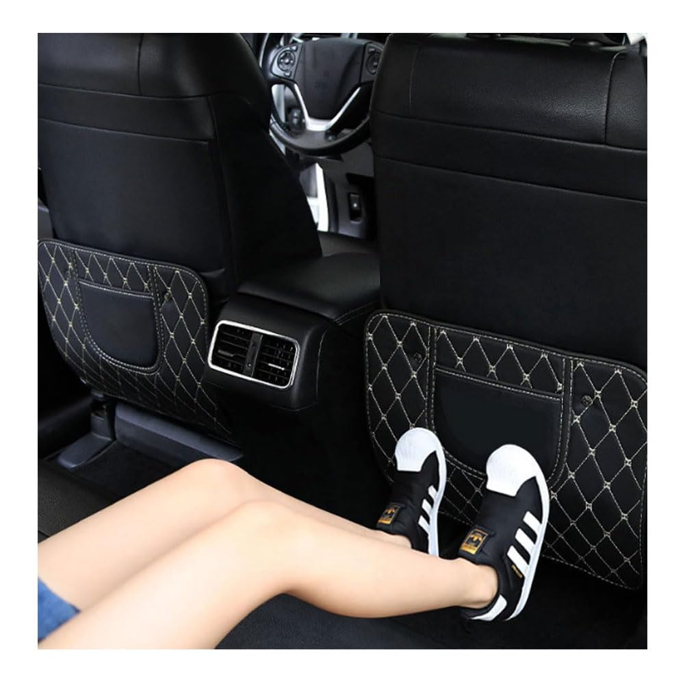 MAJHER 2 Piezas Coche Protector De Respaldo Asiento para Explorer/Fiesta/Focus, Cuero Alfombrillas Antipatadas con Bolsillo Antisuciedad Accesorios,s