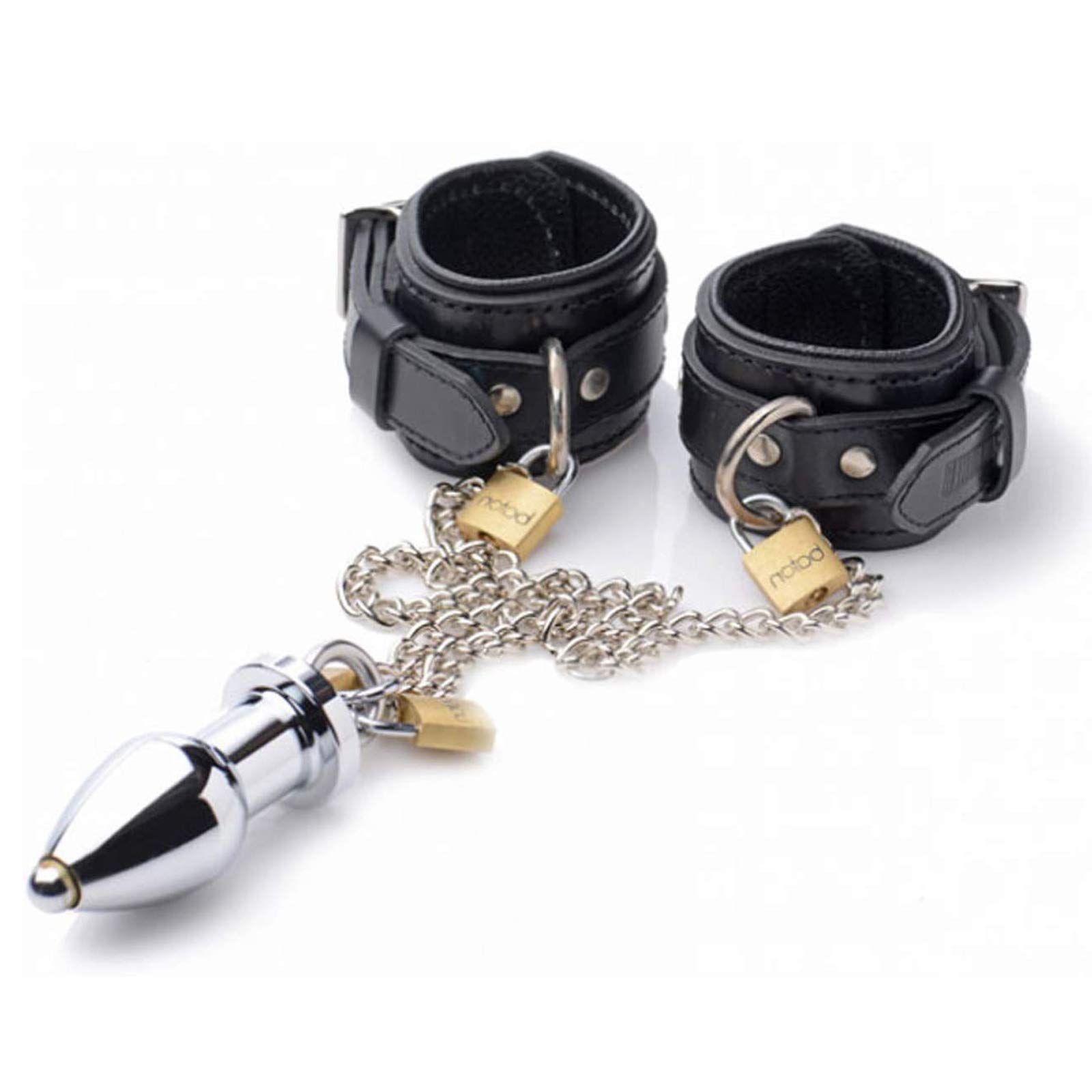 Manette in metallo bondage e plug anale in metallo con serratura SM set di ritenuta estrema con serratura tortura schiavo fetish flirtare giocattolo sessuale erotico per donne uomini e coppie
