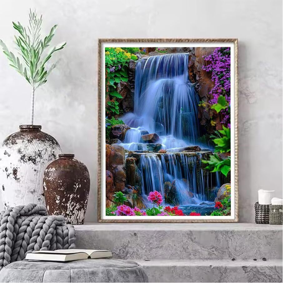 Broderie Diamant Kit Complet Cascade : Diamond Painting 5D 100x130cm