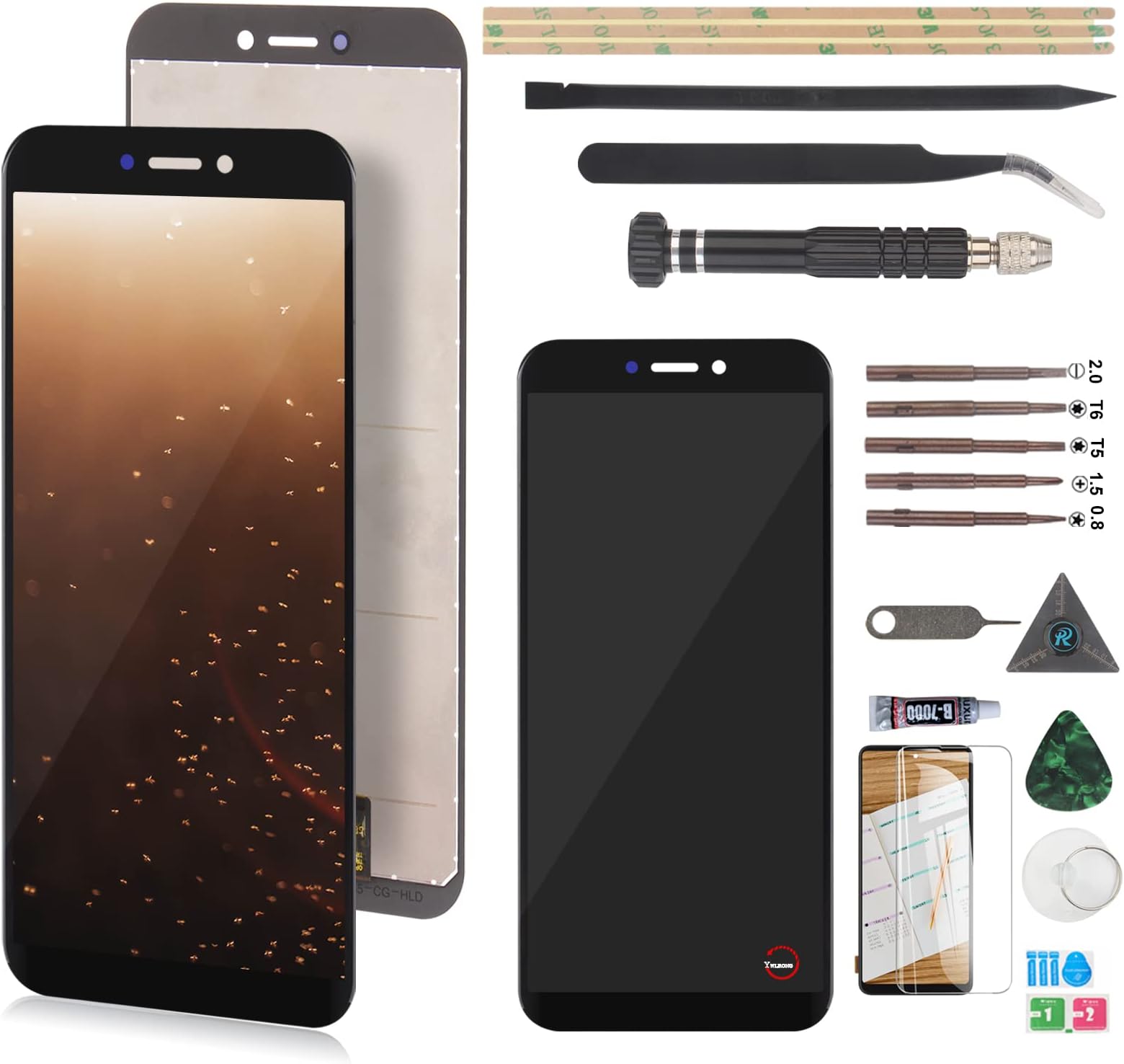 YWLRONG Display for Oukitel WP5 WP5 Pro LCD Screen Replacement Touch Display Digitizer Assembly for Oukitel WP5 WP5 Pro with Tools(Black)