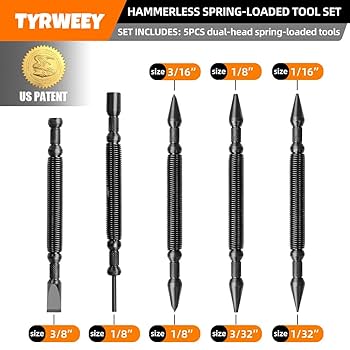 ◆ Yu- TYRWEEY 5-Piece Nail Setter Dual Head Nail Set & Dual Head