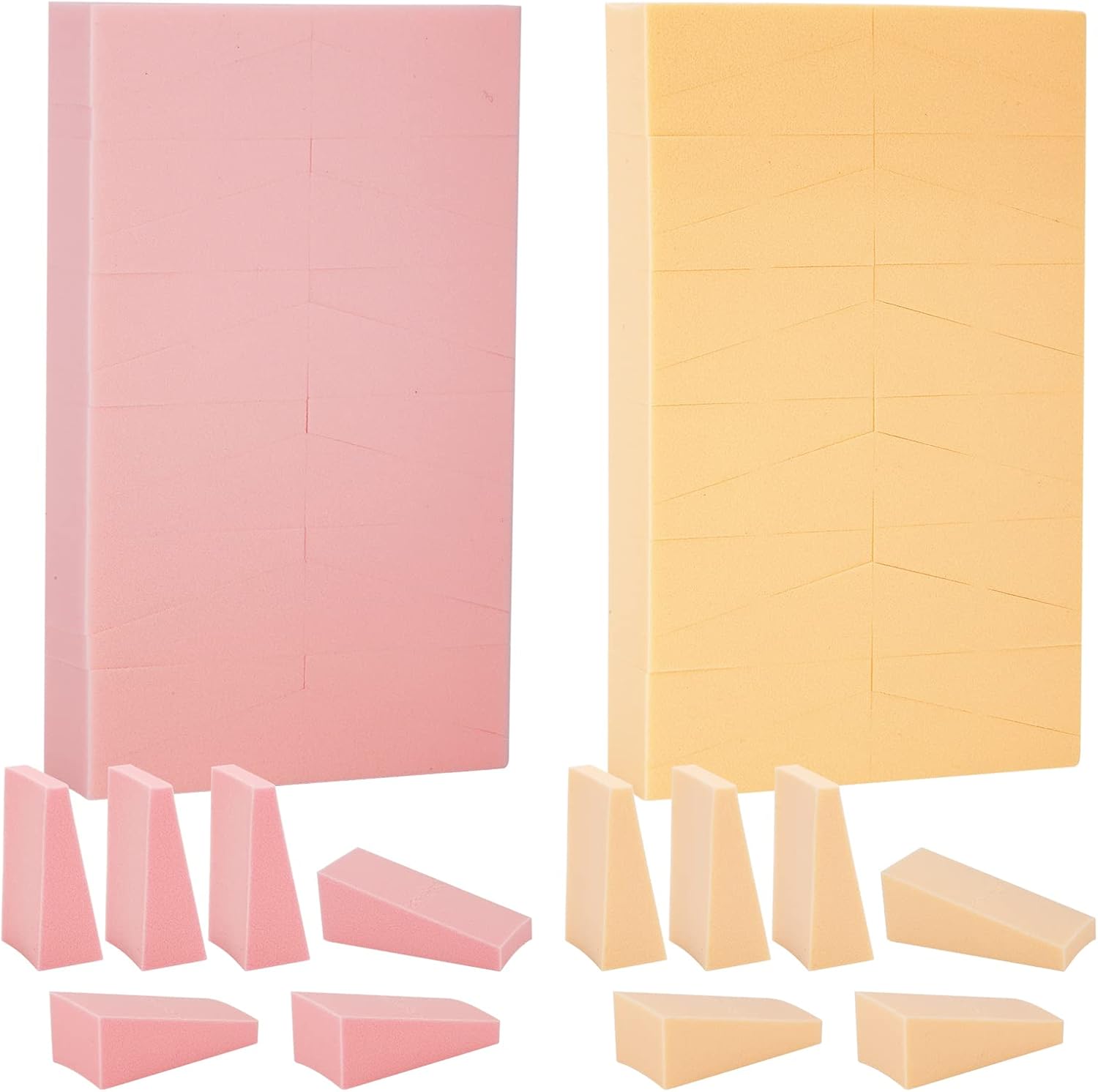 Sibba 48pcs Powder Brushes Small Makeup Sponge Blender Shape Foundation Applicator Kit Reusable Non-Latex Facial Cleanser Cosmetic Sponges for Face Cream/Nails