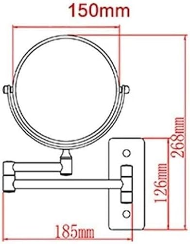 Miniatura 7 de DHAEY Wall-Mounted Makeup Mirror Folding Beauty Mirror 6 Inch Bathroom Vanity Mirror 10X Magnifying Double-Sided Wall-Mounted Vanity Mirror