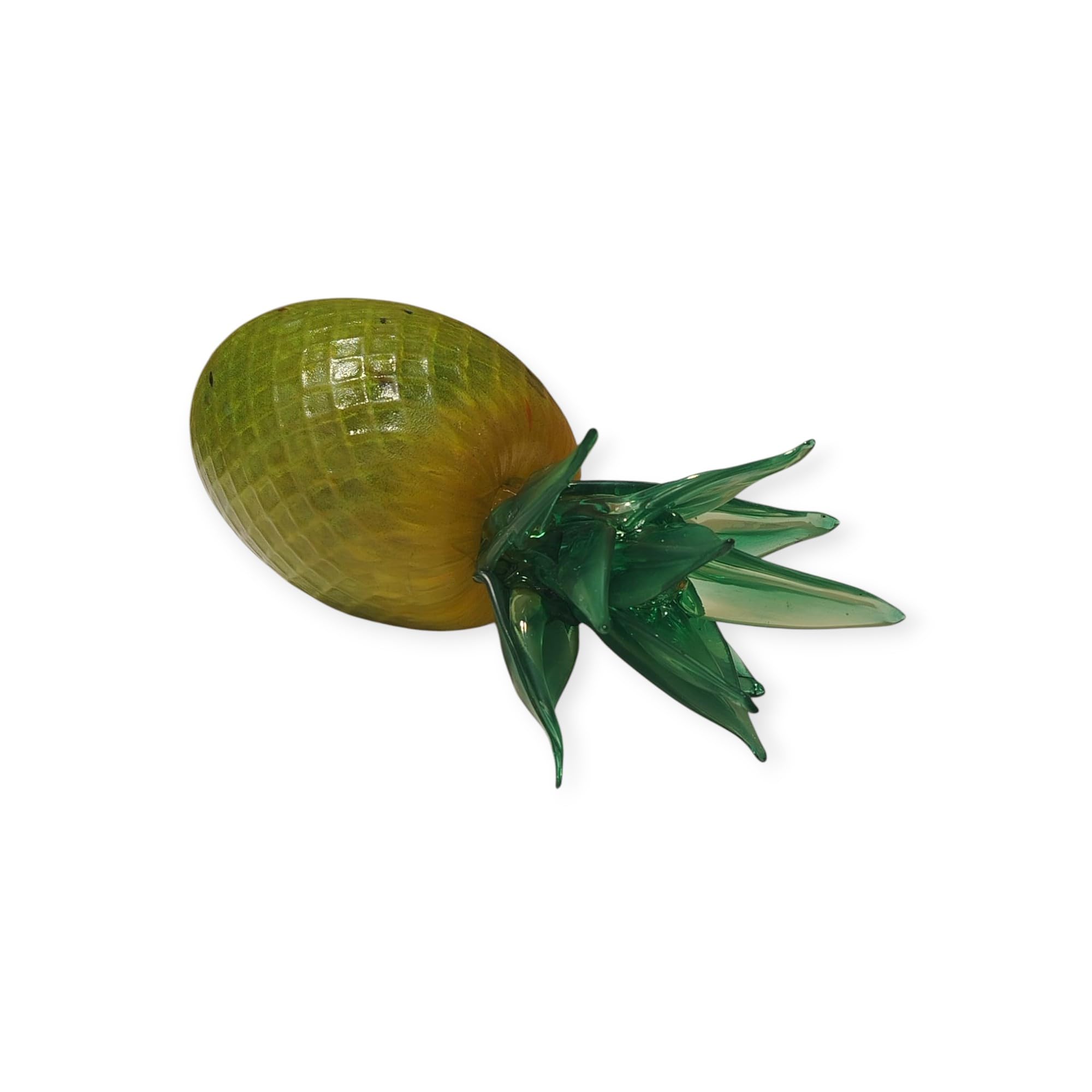 Sculpture Ananas en Verre de Murano Certifié « Aura Tropicale » H28cm Fait à la Main Objet Décoratif de Luxe Authentique Fabriqué en Italie