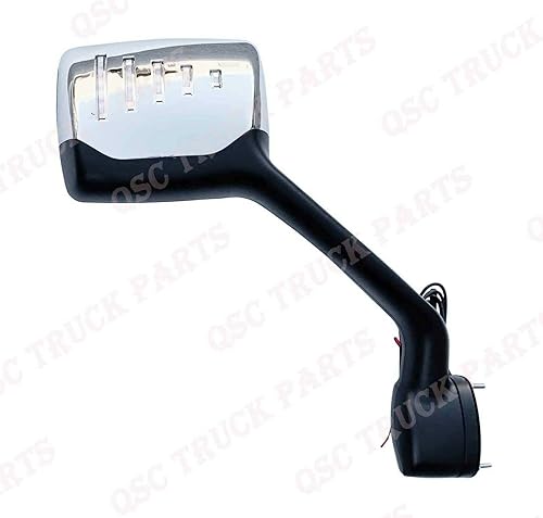 Miniatura 5 de QSC Truck Parts Juego de espejos cromados para capó con LED delantero y trasero puede usarse con Kenworth T680 Peterbilt 579 2013-21