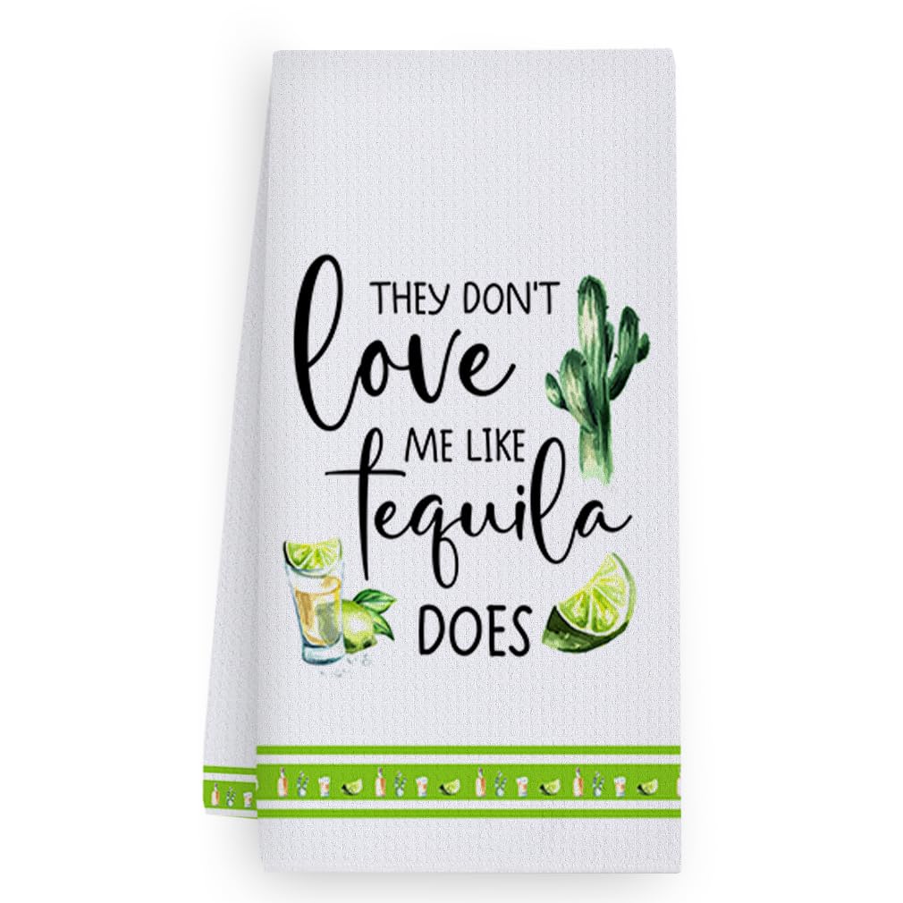 Trapos Cocina Limón Verde Cactus Paños de Cocina Suaves y Absorbentes Paños Cocina Reutilizables Trapos de Cocina para Secar Toallas Lavable Toallas de Barra Juego de 4 (40x60cm)