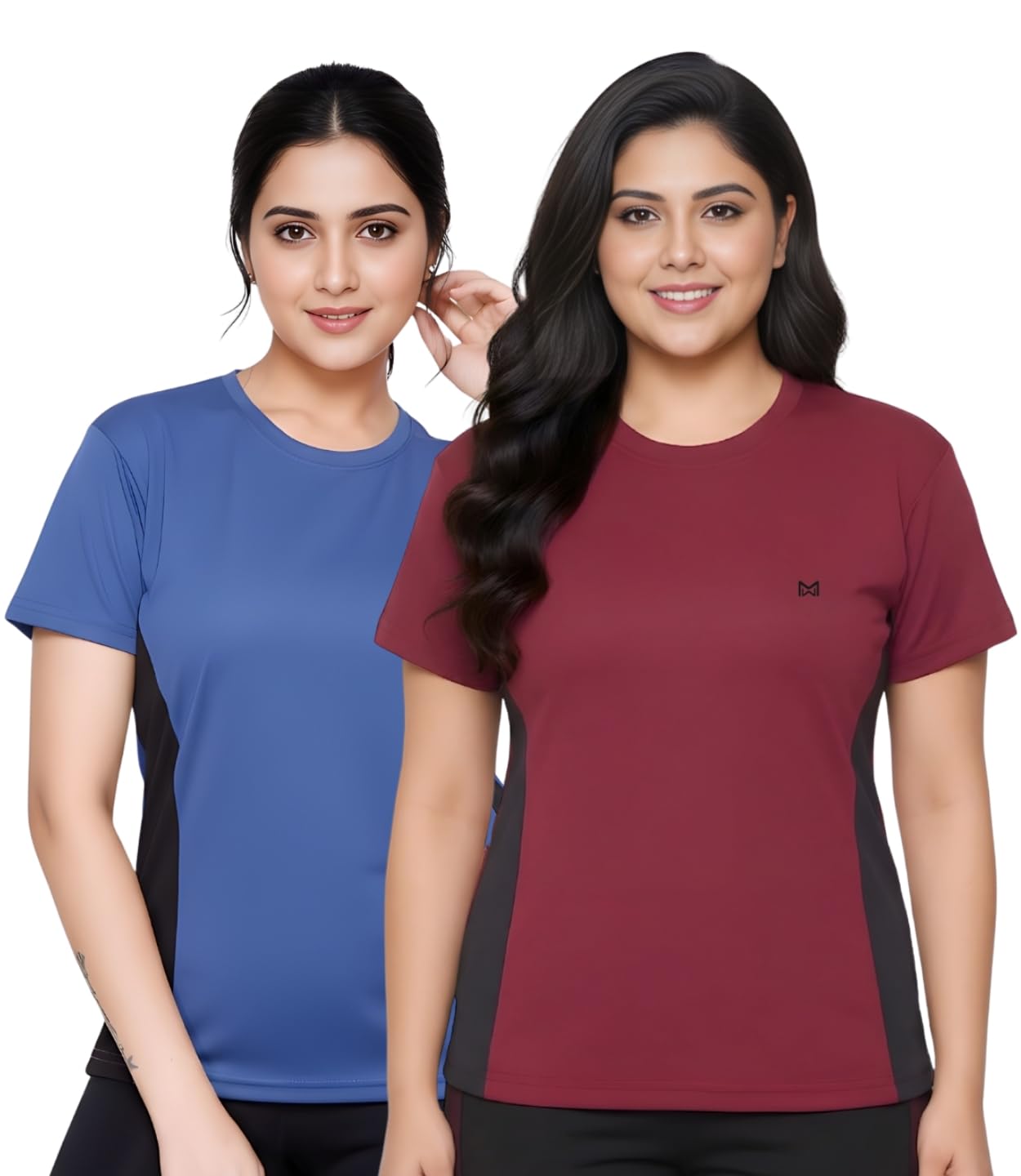 white moon Women Sports Plus Size T-Shirt Combo Pack of 2 Training & Running Wear I Women Athletic Plus SizeT-Shirt Combo Set of 2 Slim Fit Activewear-picture-31