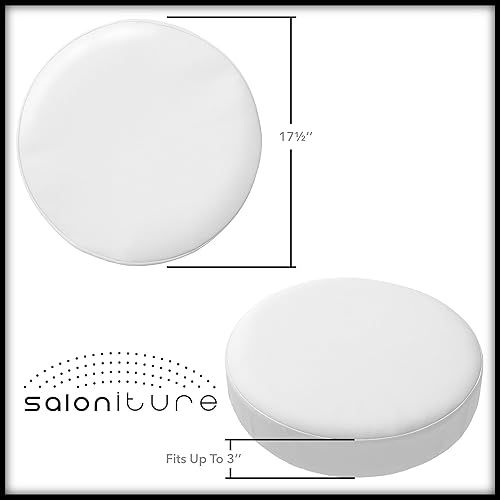 Miniatura 7 de Saloniture Paquete de 2 fundas redondas para asiento de taburete, 17-12 pulgadas, funda impermeable para silla giratoria o taburete de bar, color