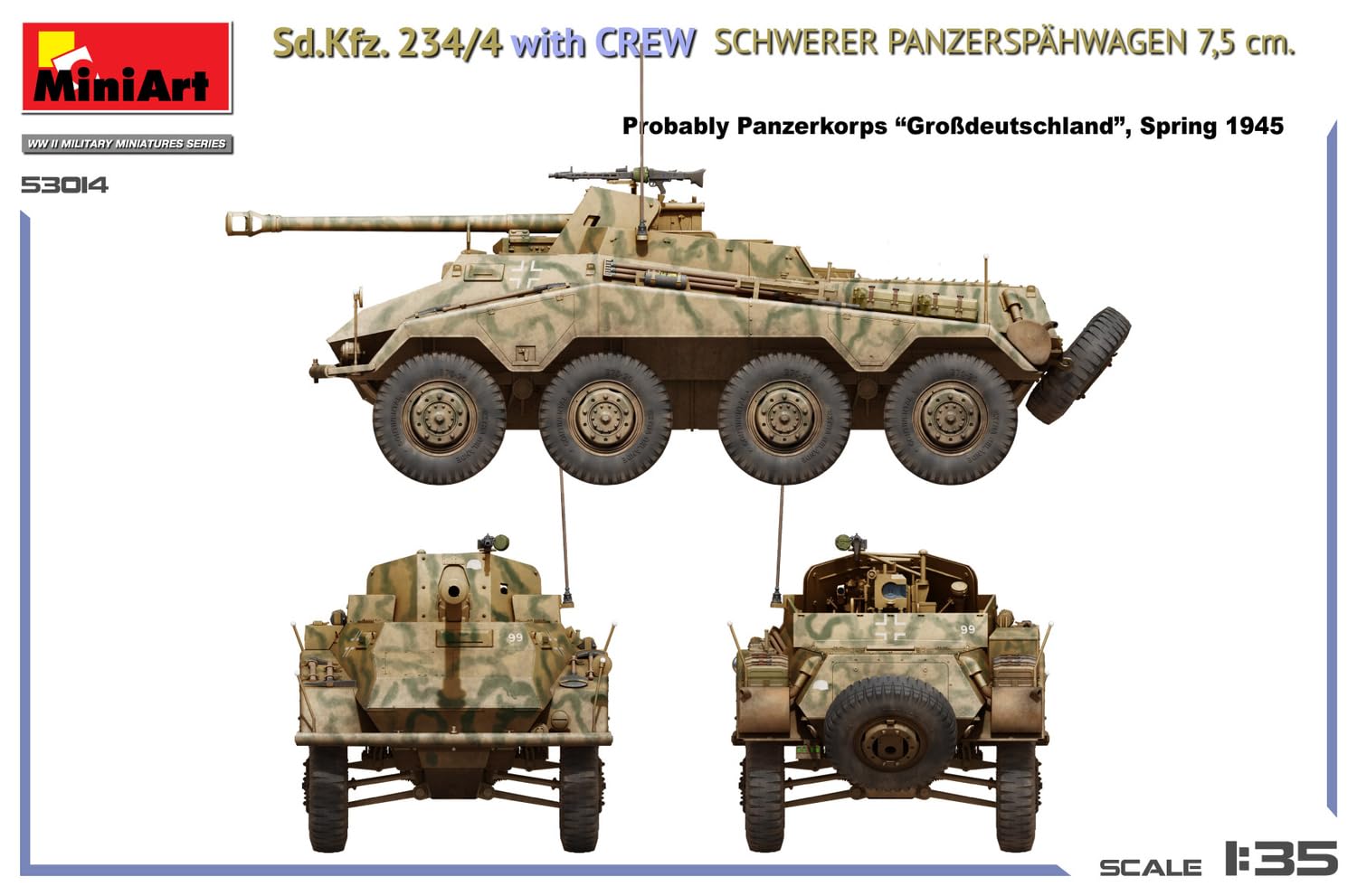 Miniart 1:35 - Sd.Kfz.234/4 Panzerspahwagen (7,5 cm) & Crew
