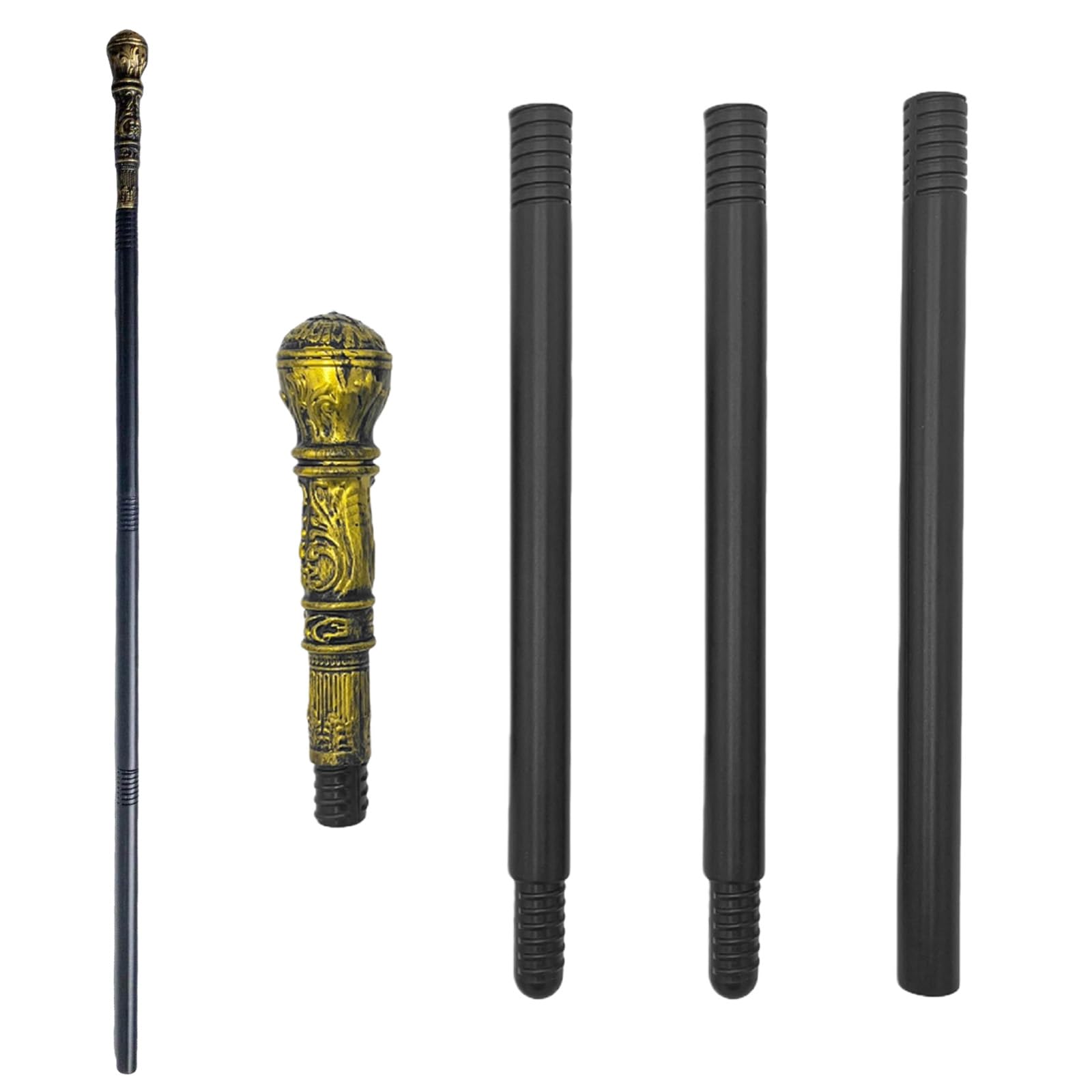 GWAWG 3-Piece Halloween Cane Prop, 111cm Unisex Fancy Dress Cane, Joker/Vampire/Skull for Adults & Kids