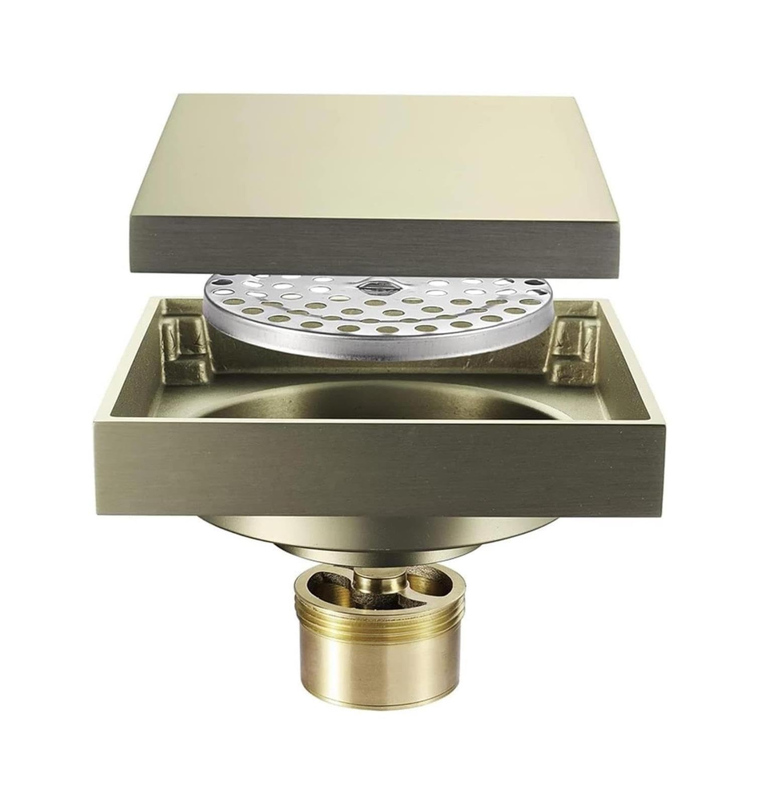 Scarico a pavimento for doccia invisibile quadrato in ottone