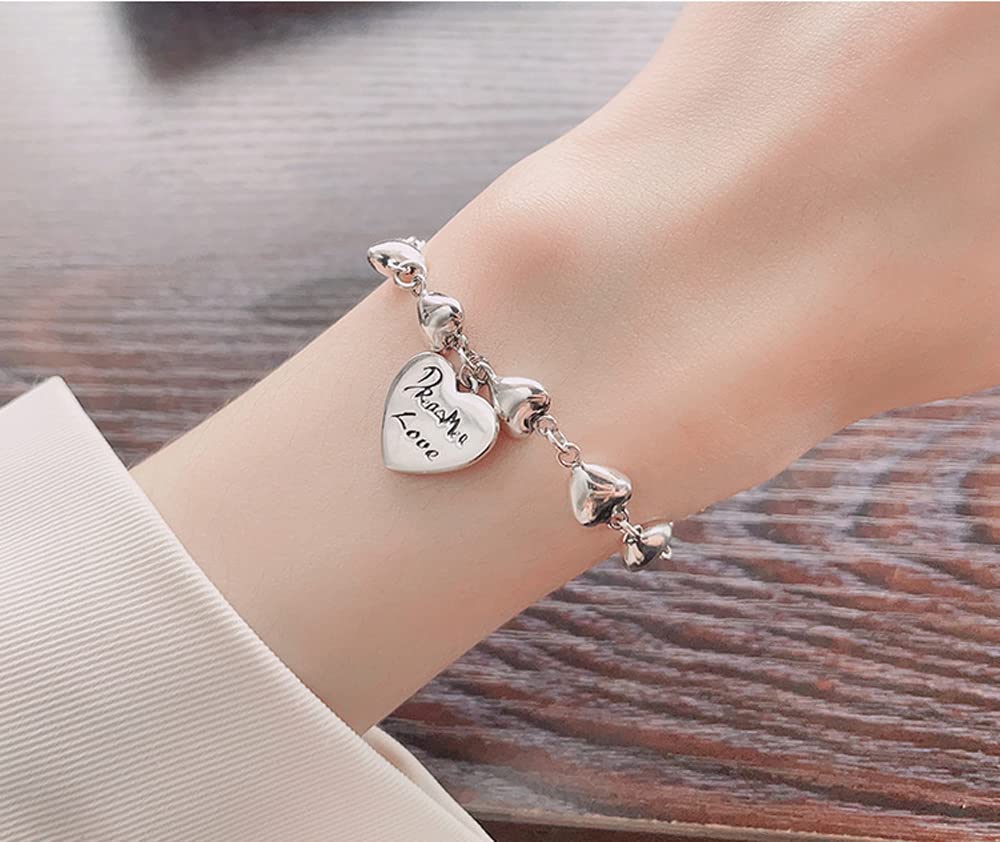 Da29€ BRACCIALE DONNA RAGAZZA ARGENTO 925 CHARMS CUORI OFFERTA BLACK - Foto 14