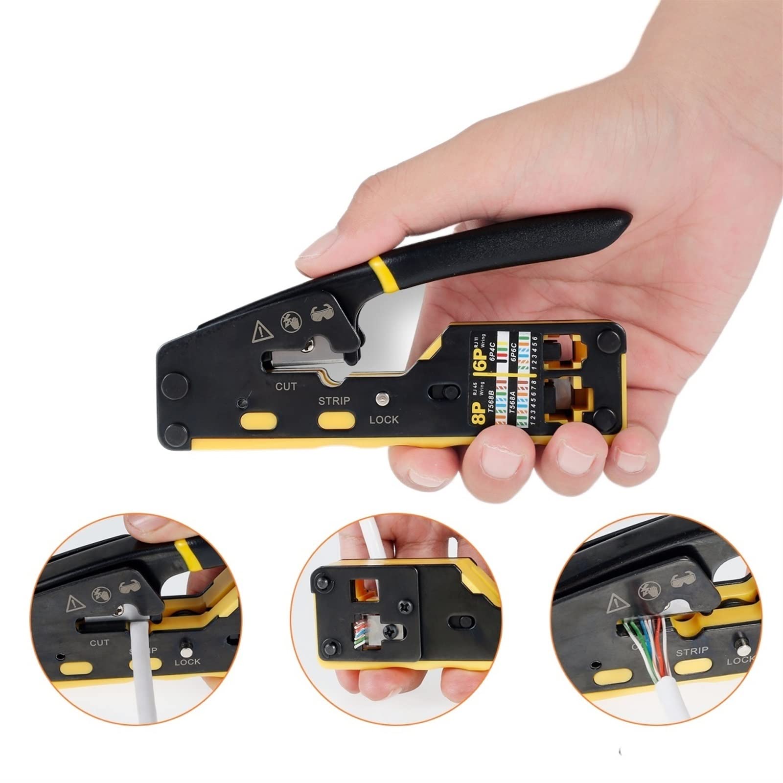Outil de sertissage Outil de sertissage Outil de sertissage Direct Outil de sertissage de câble Ethernet réseau Kit d'outils de câblage Rapide Portable Pinces