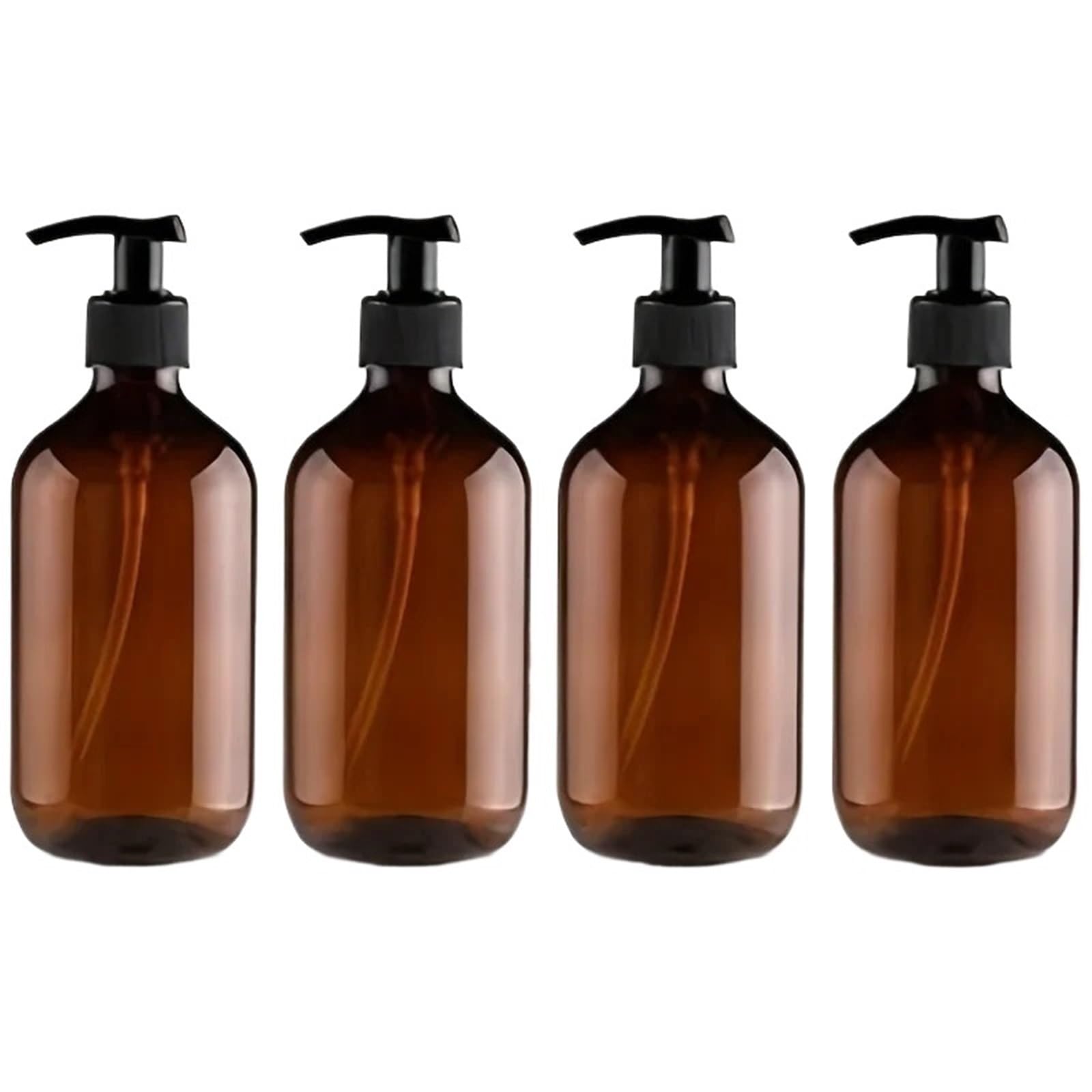 SKPVPOKOYL Empty Pump Dispenser Shampoo Bottles Refillable Containers For Liquid Soap(Brown,300ML_4PCS)
