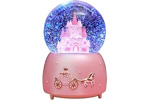 Enchanted Castle Snow Globe with Music and Color-Changing Lights