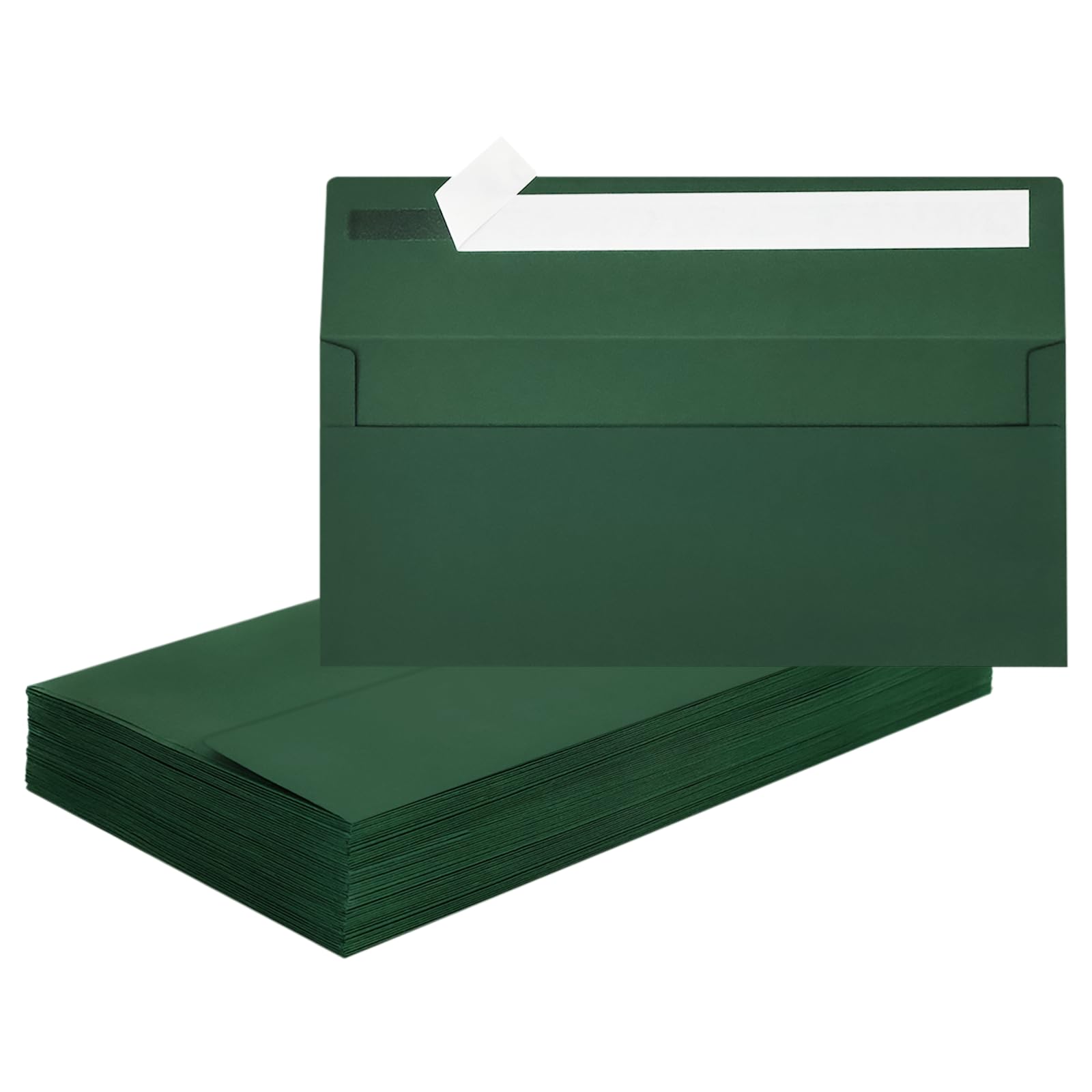 50 Pcs #10 Dark Green Envelopes Letter Size Self Seal, Business Envelopes