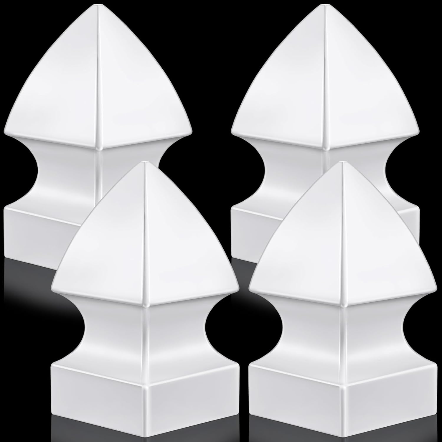 Lothee 2 Pcs Vinyl Post Cap Gothic Post Caps Decking Caps PVC Fence Parts for Decks Fence Mailbox (3.5'' X 3.5'')