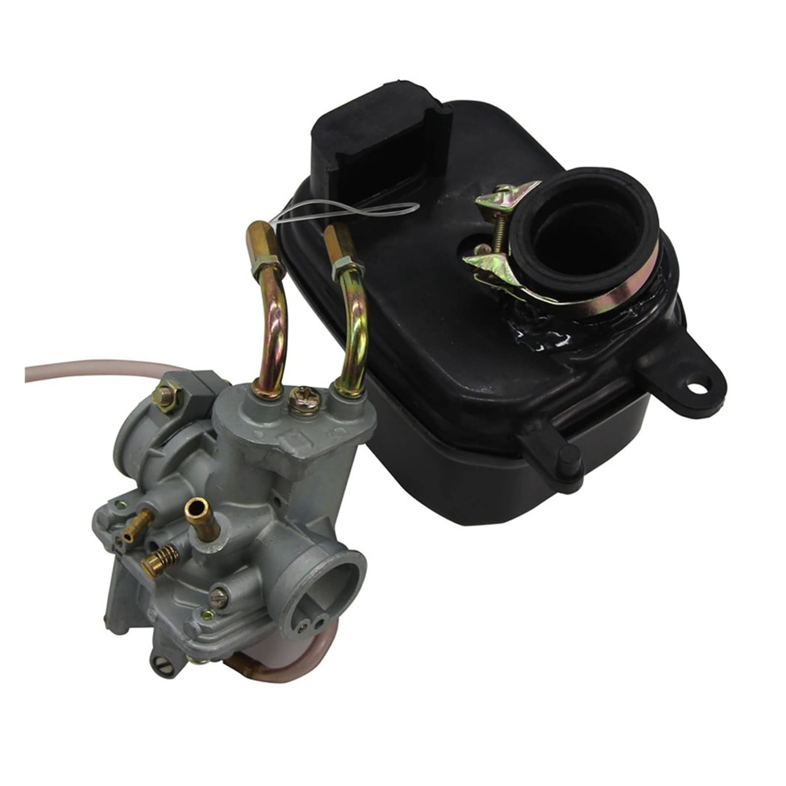Carburador Aire Para Pw50 Pw 50 YF60 QT50 Carb 1981-2009 Carburador Pit Car PW50 Carb & Air Filter Box & Cable Throttle Kit Acelerador Carburador(SET 2)