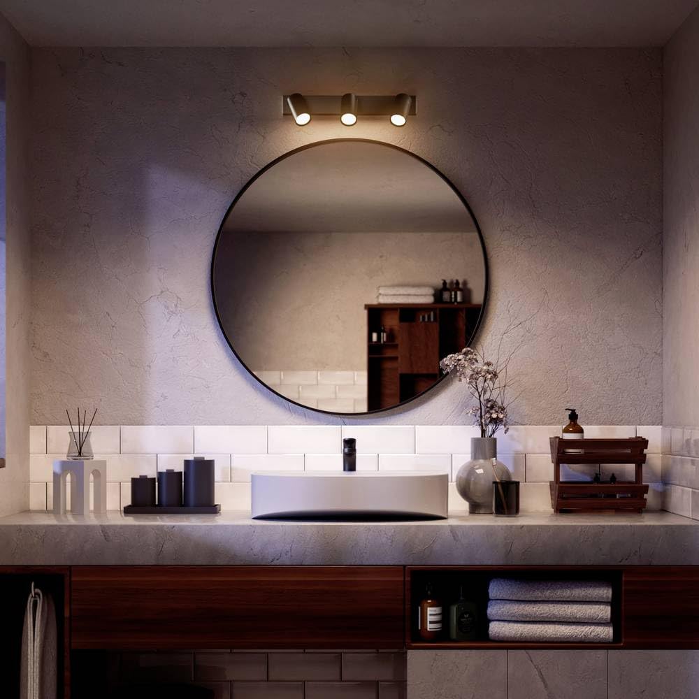 Philips Idris - Foco de Baño (3 luces), bombillas GU10 no incluida, Negro, IP44, Resistente al agua