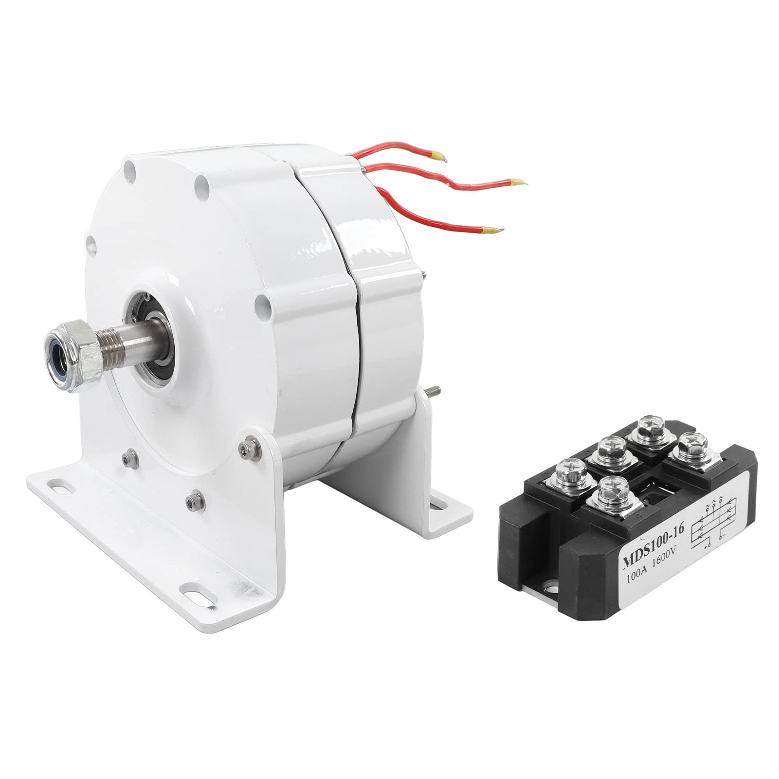 FTVOGUE Generador de Imán Permanente, Generador de CA Trifásico sin Escobillas NdFeB 600W 24V con Rectificador de Base, Accionamiento Directo sin Engranajes para Turbina Eólica de Agua Uso