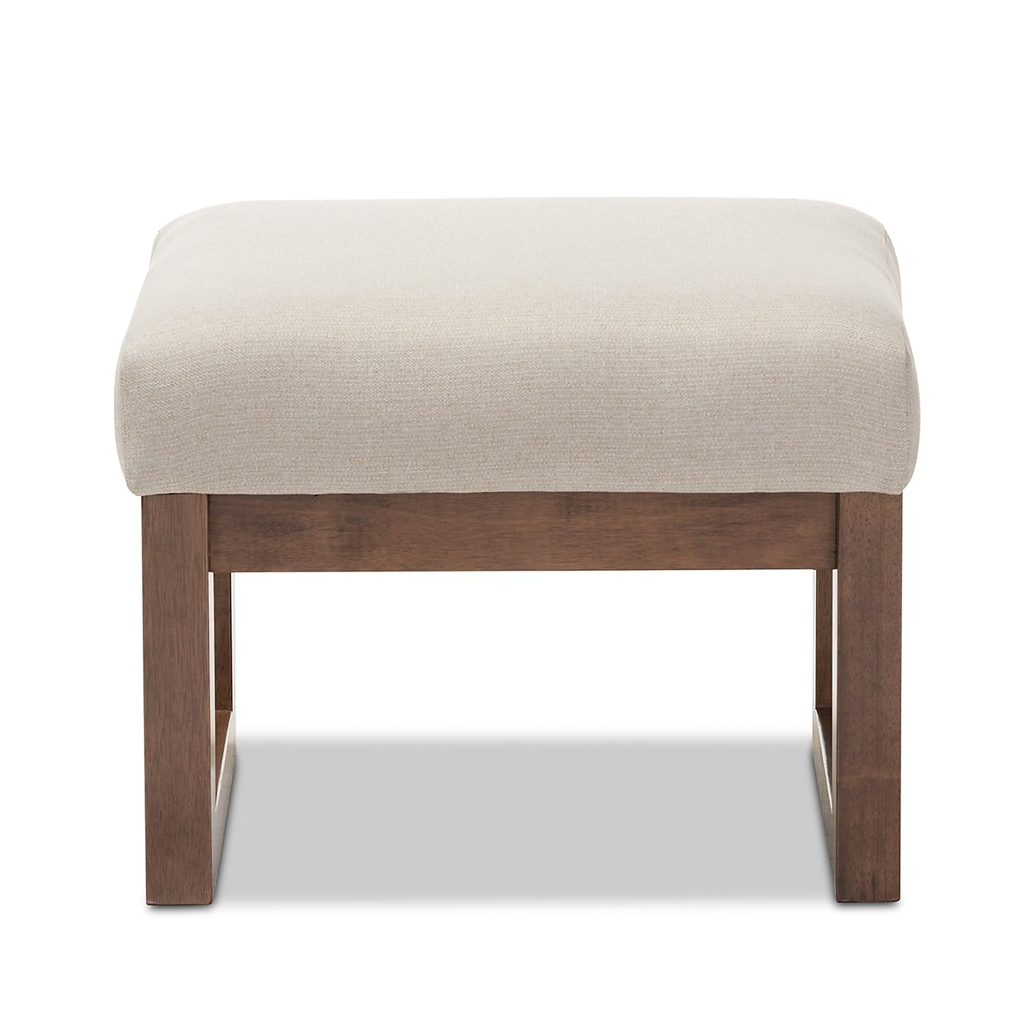 Baxton Studio Yashiya Fabric Ottoman, Light Beige